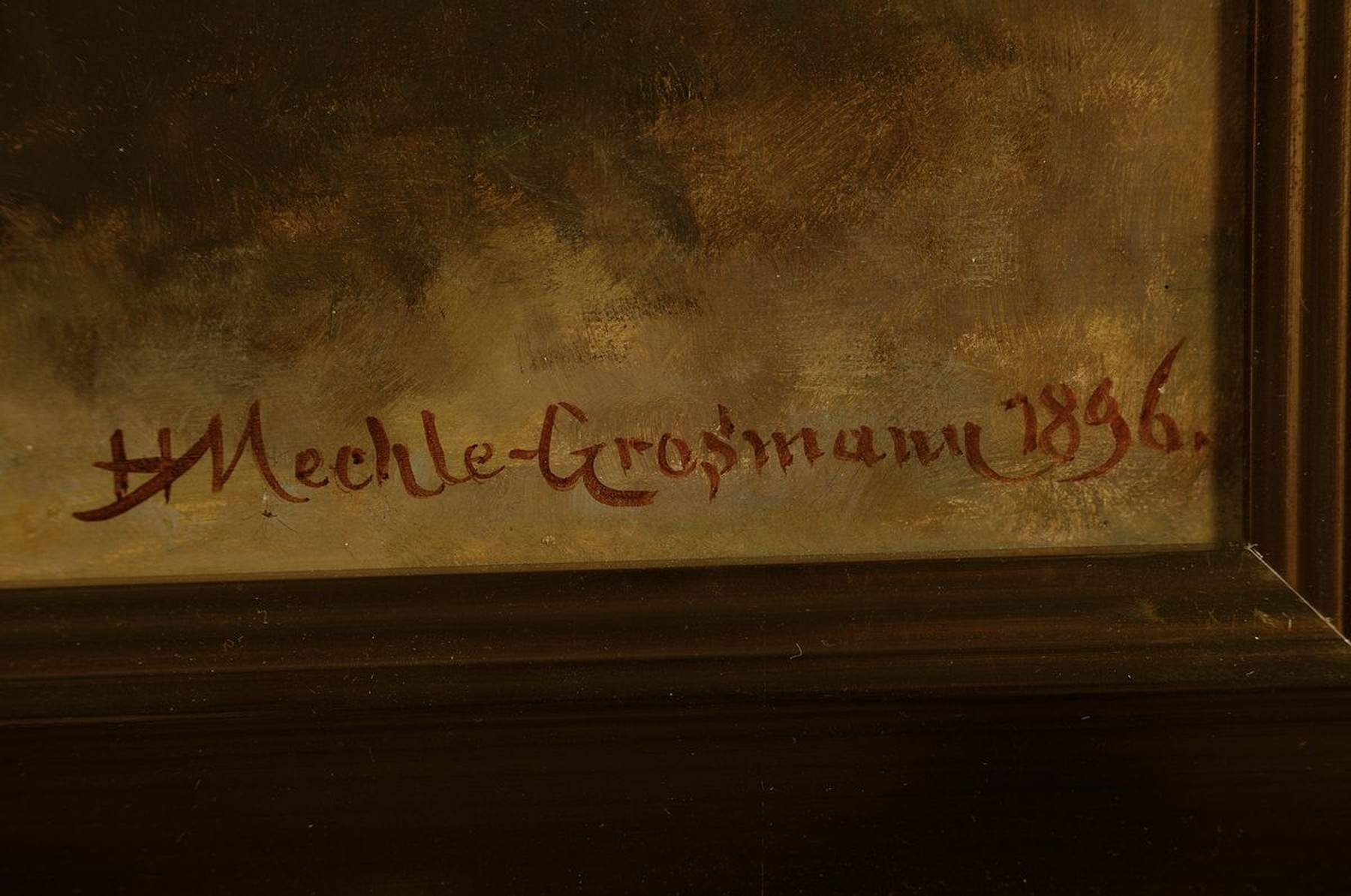 Detail a: Herta Mechle-Grosmann, Görlitz 1857-1928 Ödenburg, kokette junge Ungarin mit Trachtenhaube, Öl/Lwd, re. u. signiert, dat. 1896, gute Stofflichkeit ...