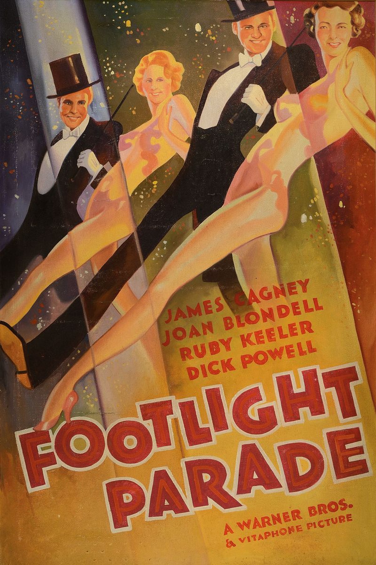 wohl Plakatentwurf, USA, 30er Jahre, Öl/Leinwand, doubliert, "Footlight Parade" Warner Bros. & Vitaphone Picture, unsigniert, ca. 118 x 80 ...