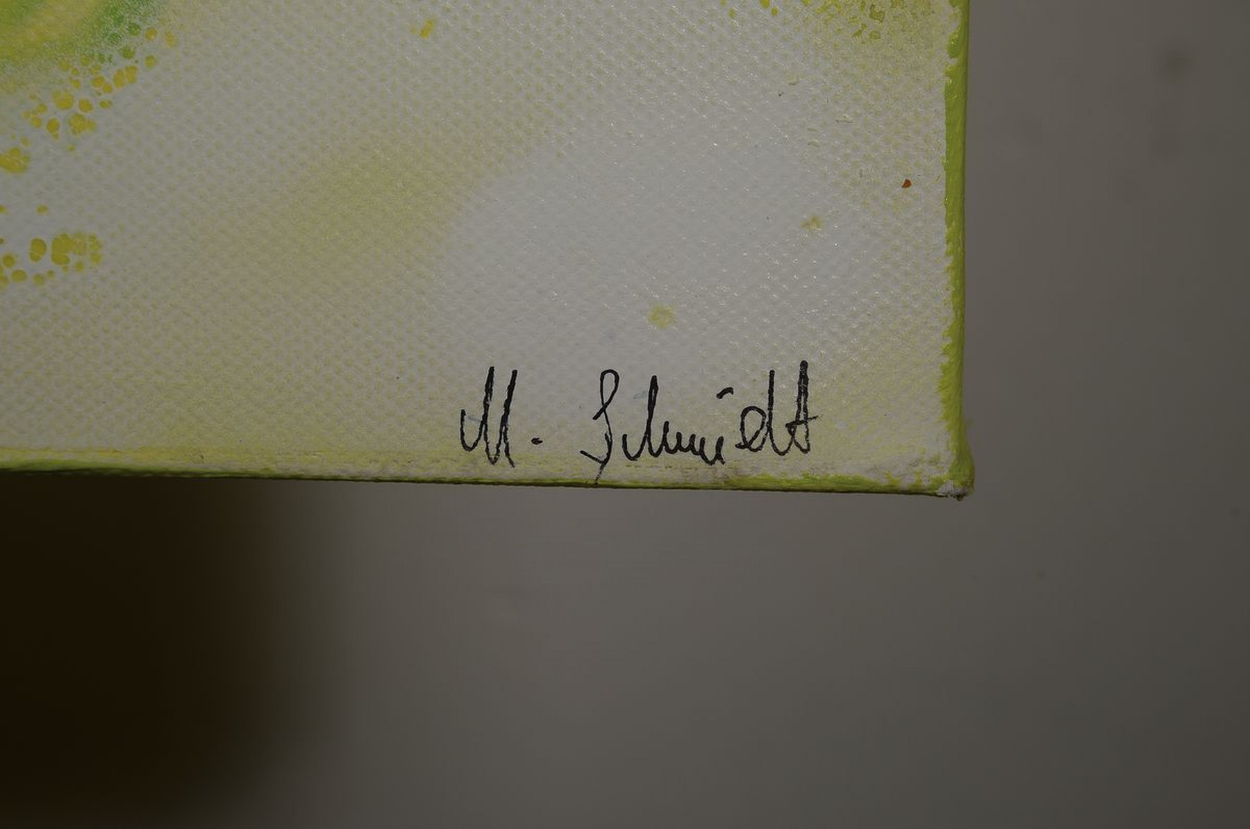 Detail a: Marion Schmidt, geb. 1963 Eschwege, Grüne Kraft, Acryl/Lwd, rechts unten signiert, ca. 70x120cm