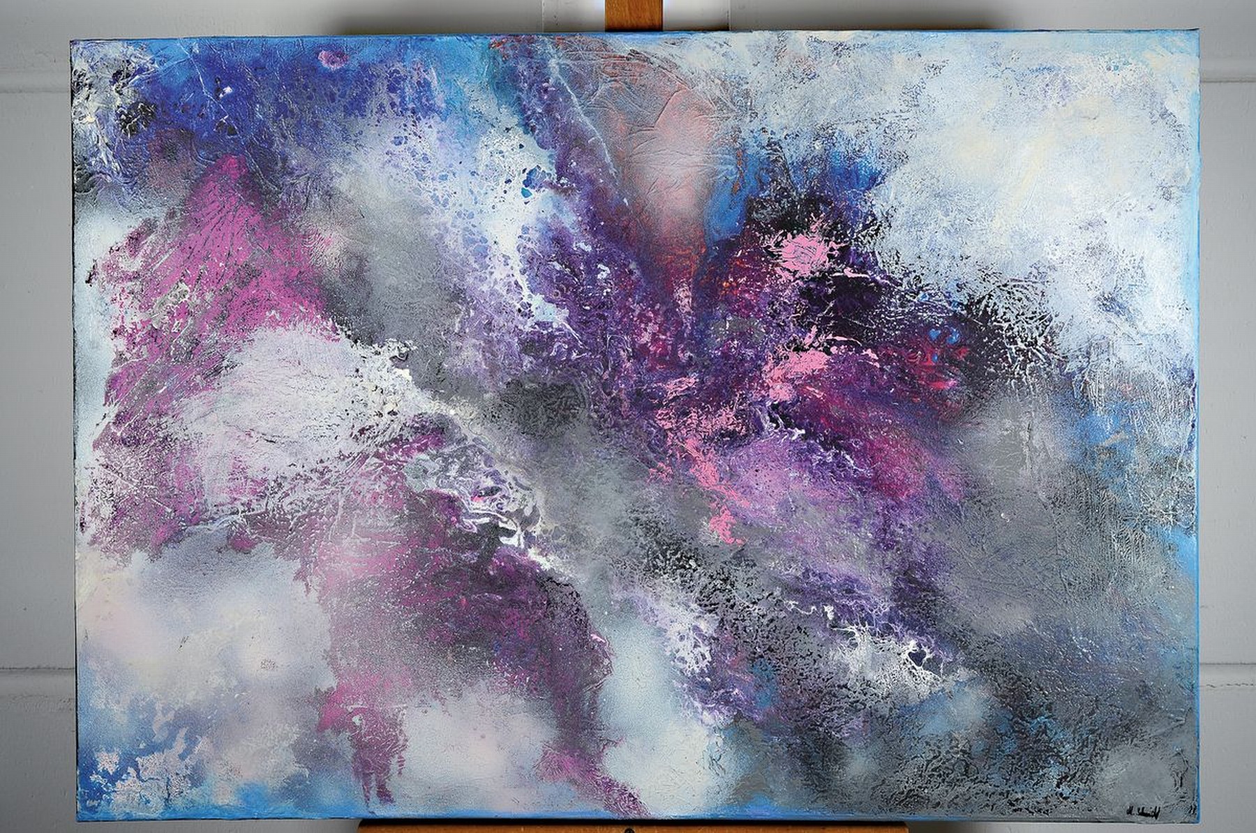 Detail k: Marion Schmidt, geb. 1963 Eschwege, Purple Variations, Acryl/Lwd, rechts unten signiert, ca. 70x100cm