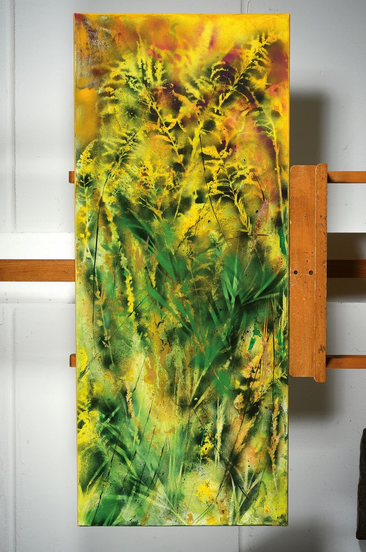 Detail k: Marion Schmidt, geb. 1963 Eschwege, Spätsommer, Acryl/Lwd, links unten signiert, ca. 120x50cm