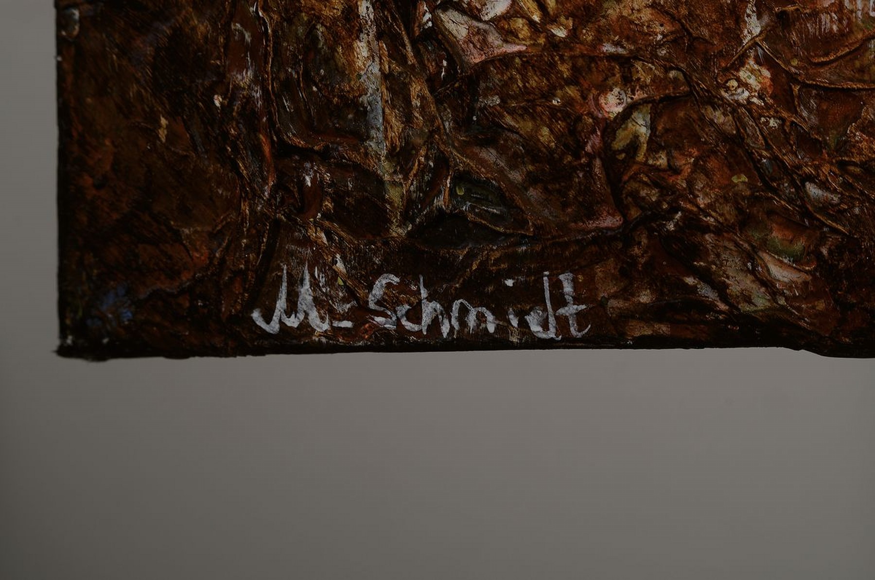 Detail a: Marion Schmidt, geb. 1963 Eschwege, Eruption, Acryl/Lwd, links unten signiert, ca. 100x100cm