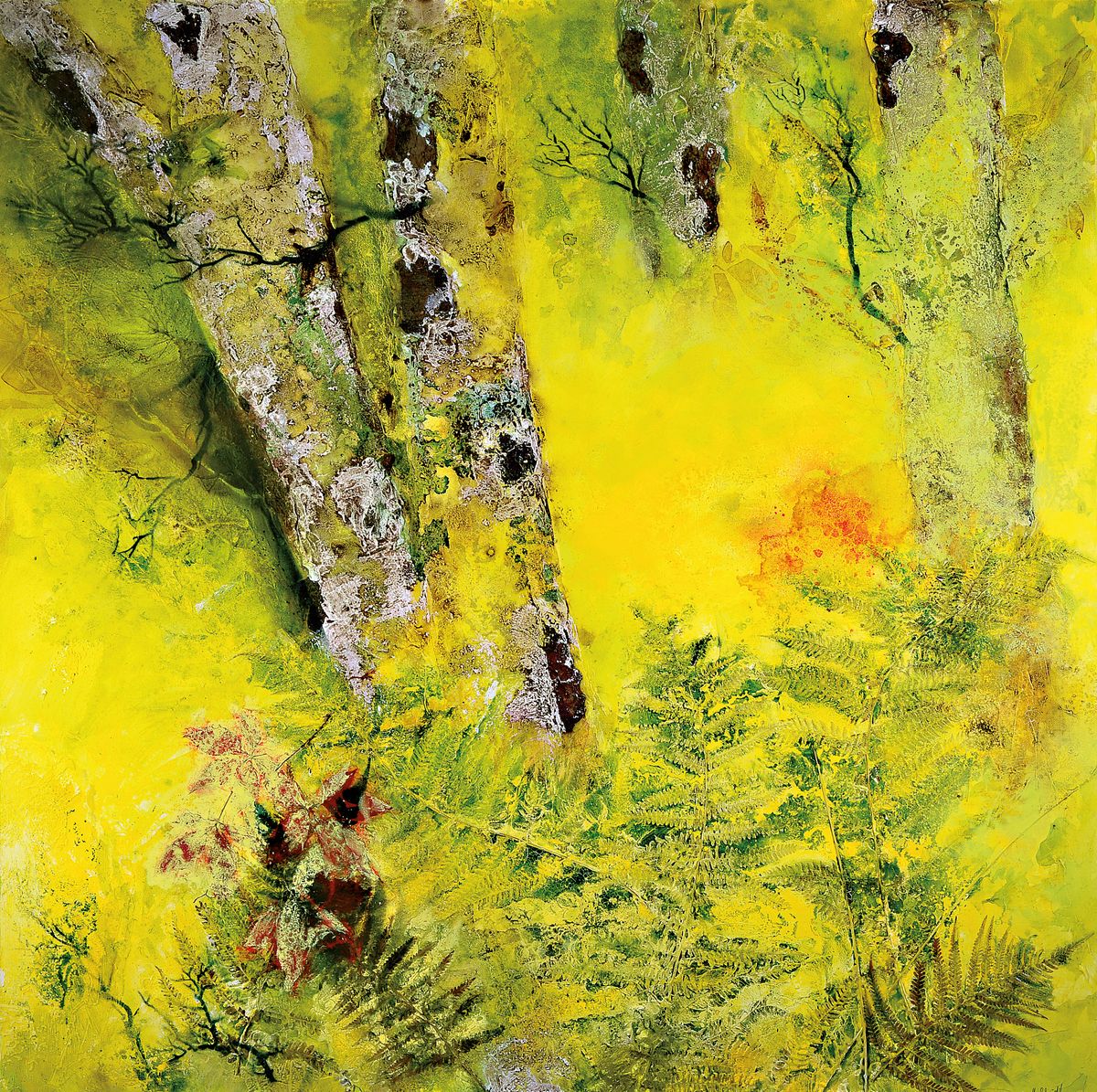 Marion Schmidt, geb. 1963 Eschwege, Oase der Kraft, Acryl/Lwd, rechts unten signiert, ca. 100x100cm