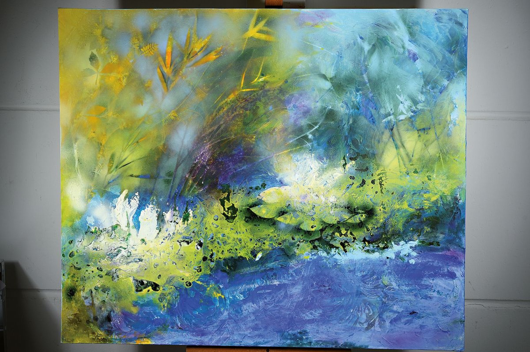 Detail k: Marion Schmidt, geb. 1963 Eschwege, Waterlilies, Acryl/Lwd, links unten signiert, ca. 100x120cm
