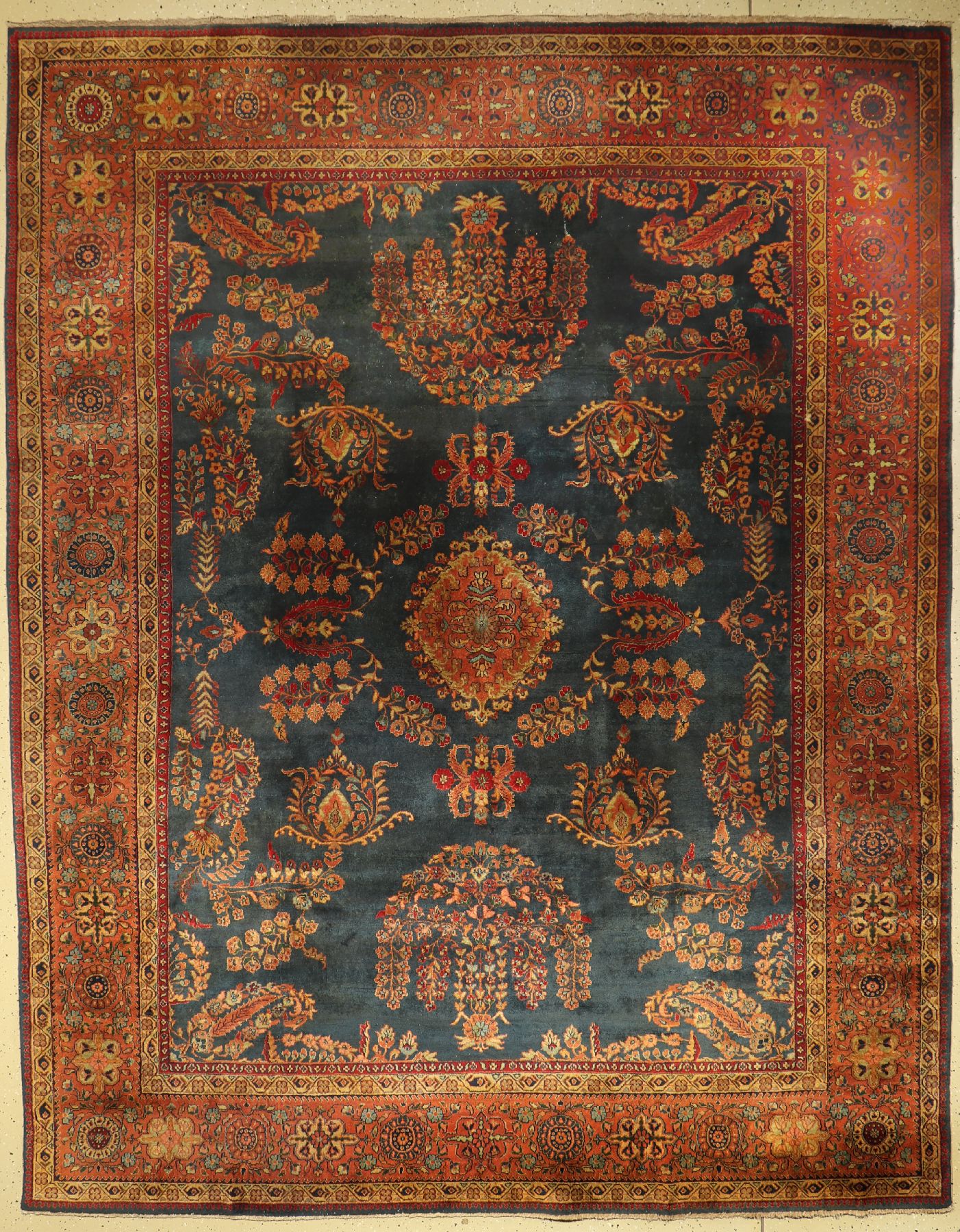 Sarogh Mohadjeran fein, Indien, ca. 40 Jahre, Korkwolle, ca. 305 x 242 cm, EHZ: 2