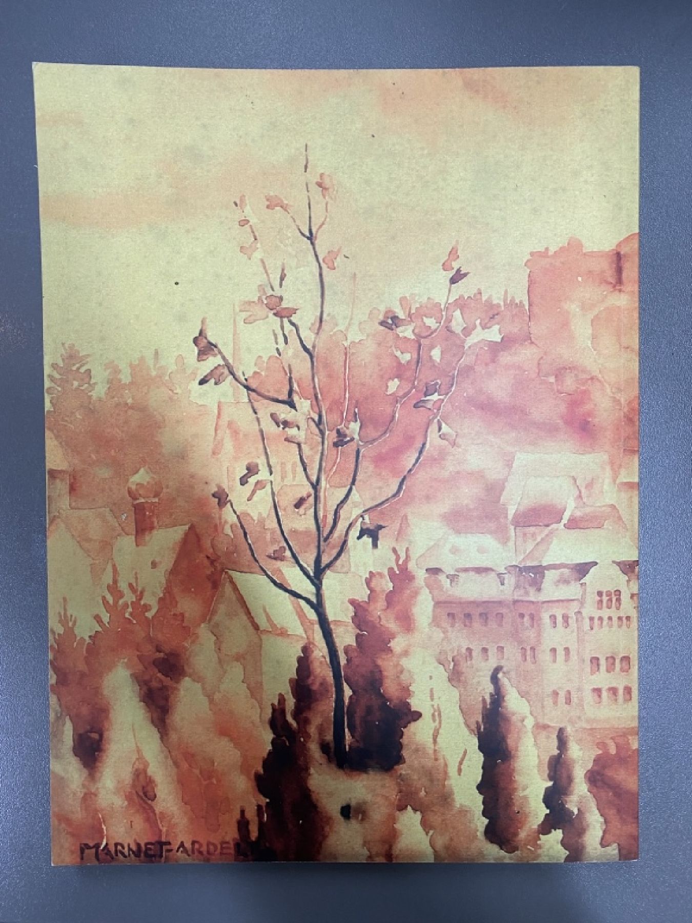 Detail c: Elisabeth Marnet-Ardelt, 1899 Glatz/Schlesien -1977 Königstein im Taunus zwei Ölgemälde auf Platten, 1. auf der Landstraße, 2. Personen am ...