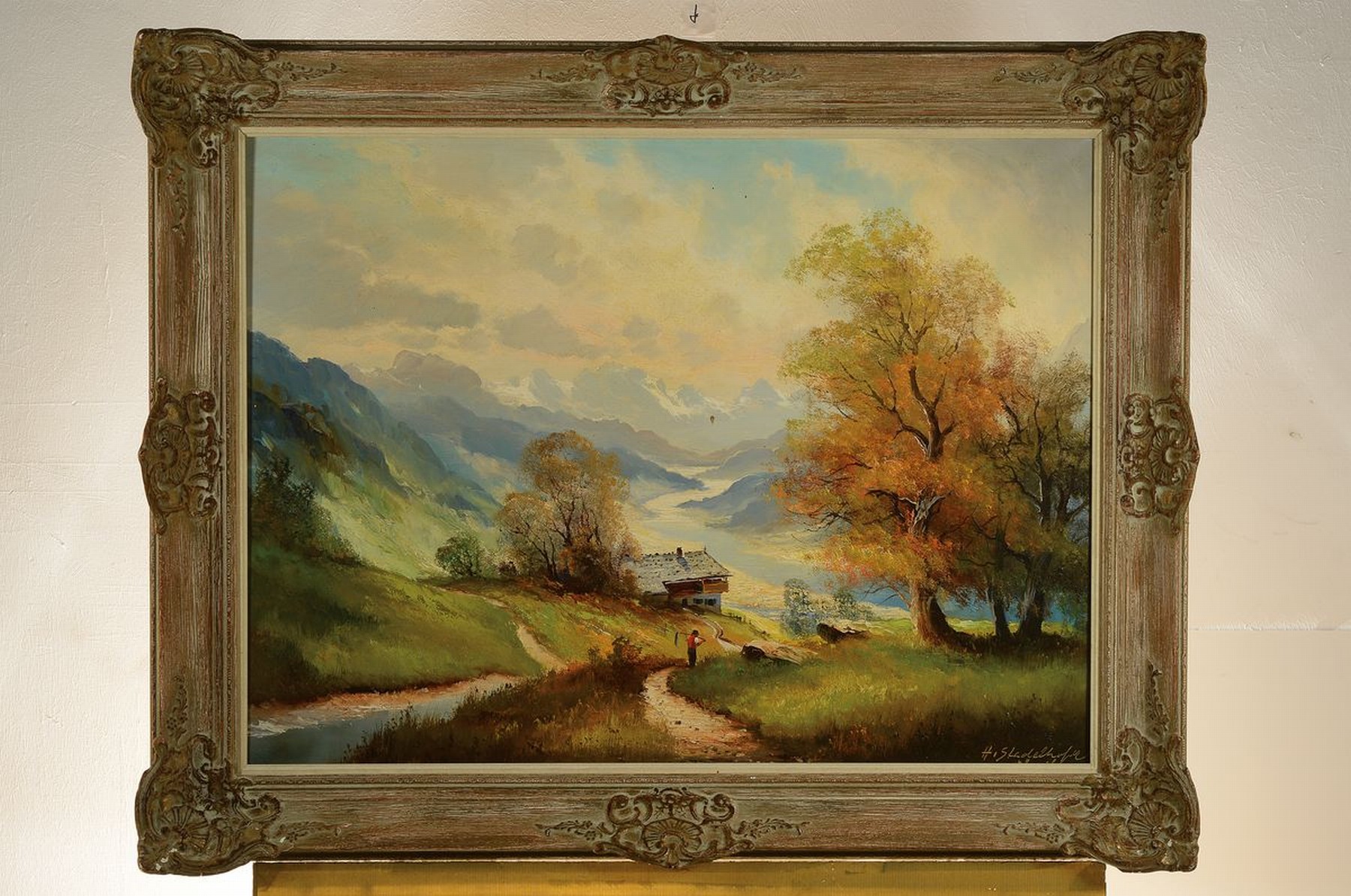 Detail k: Helmut Stadelhofer, 1914 Konstanz - 1979 München, Landschaft im Inntal bei Kufstein, so rückseitig mit Bleistift bezeichnet, Öl/Lwd, signiert, ...