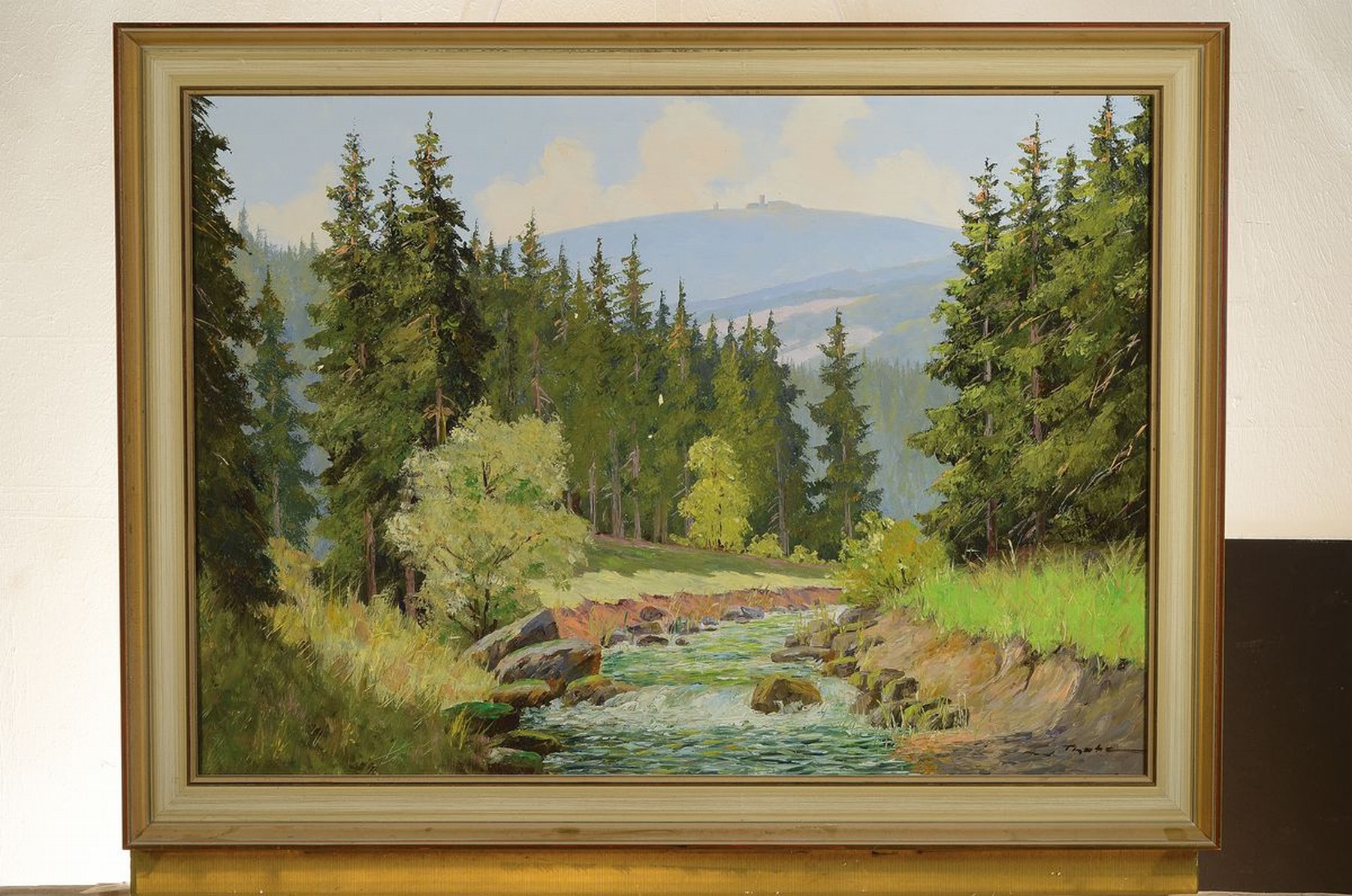 Detail k: Fritz Thate, 1889 Leipzig-1968 Goslar, Landschaft im Harz, Öl/Lwd, ca. 50x70cm, R. ca. 59x49cm