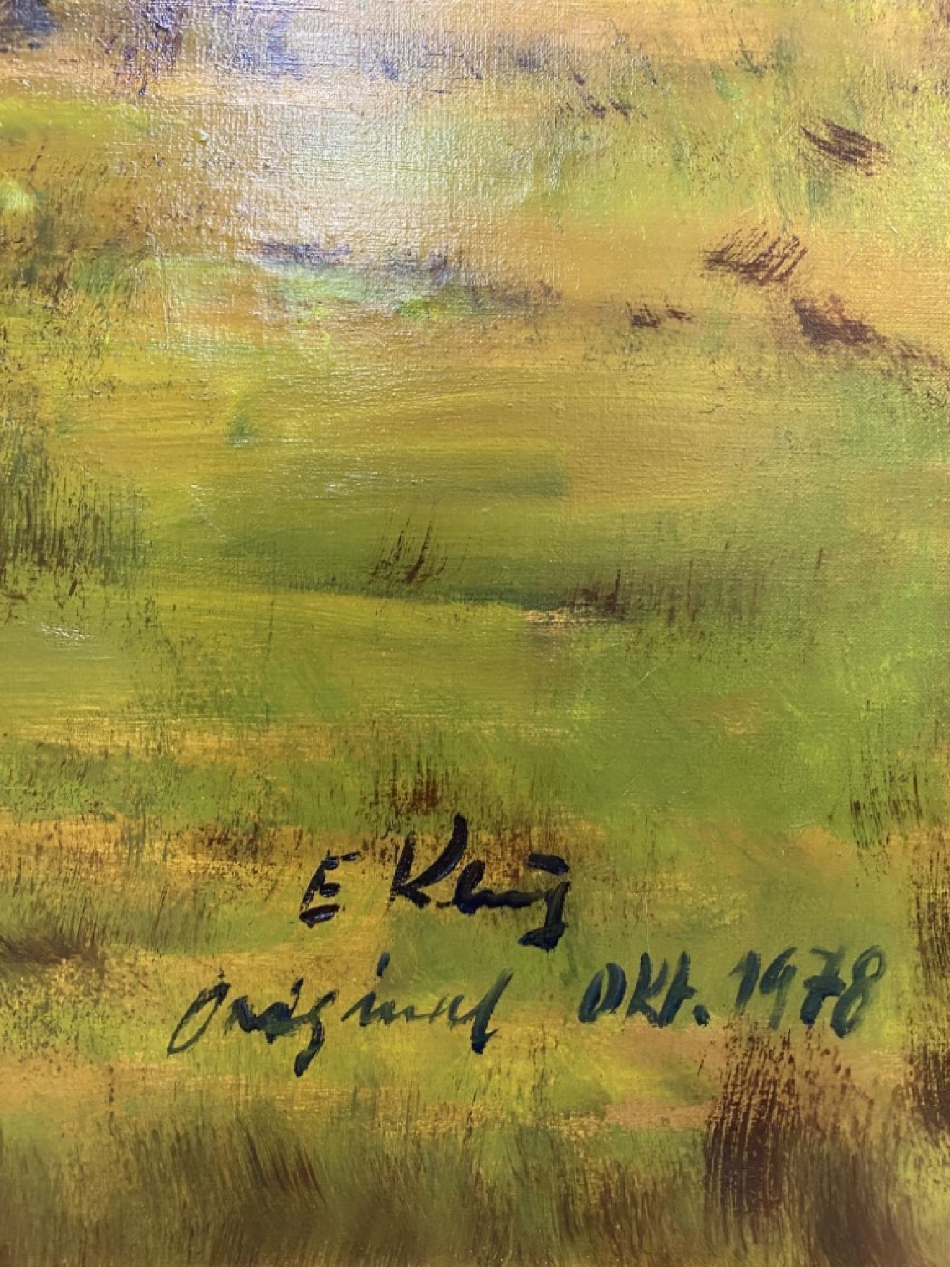 Detail f: Eduard Klug, 1924 Deidesheim, Pferderennen, vier galoppierende Rennpferde, Öl/Lwd, großformatige Darstellung, re. unten signiert, 150 x 120 cm, ...