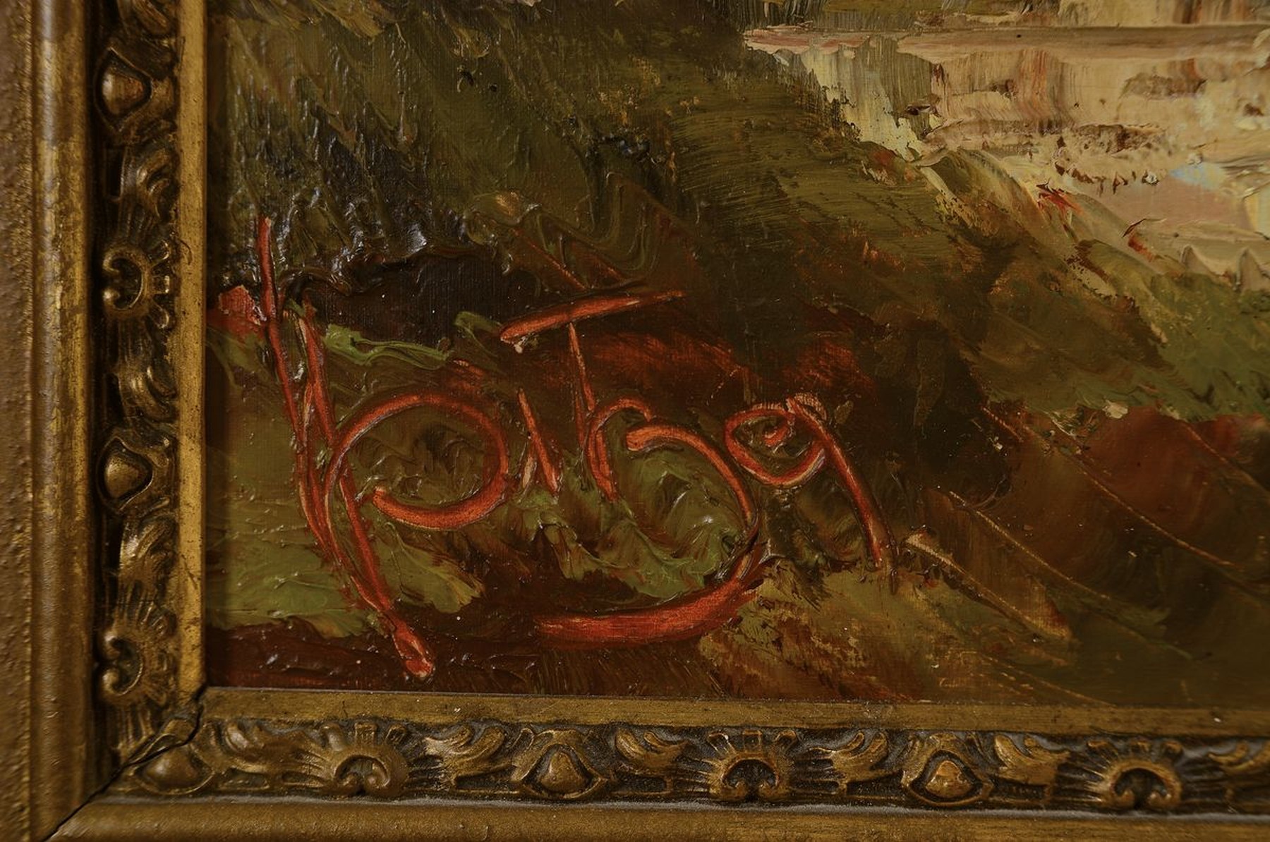 Detail a: Karl Philipp Spitzer, 1887-1954 Speyer, Landschaft mit Pappeln, Öl/Holz, signiert, ca.69x57cm, R. ca. 87x76cm
