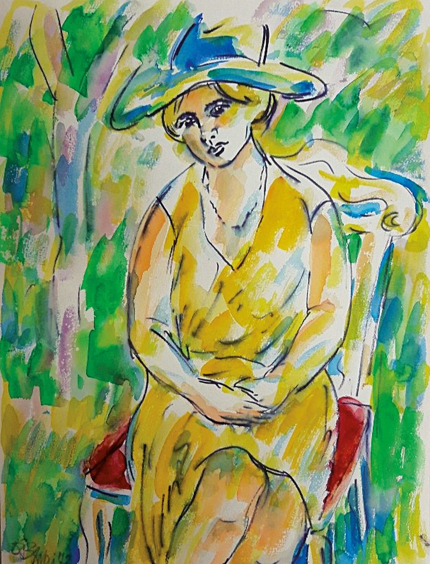 Fredo Bley, 1929 Mylau-2010 Reichenbach/Vogtland, Konvolut aus drei Arbeiten: Sitzende Frau, Gouache auf Papier, signiert; Porträt einer Frau mit ...