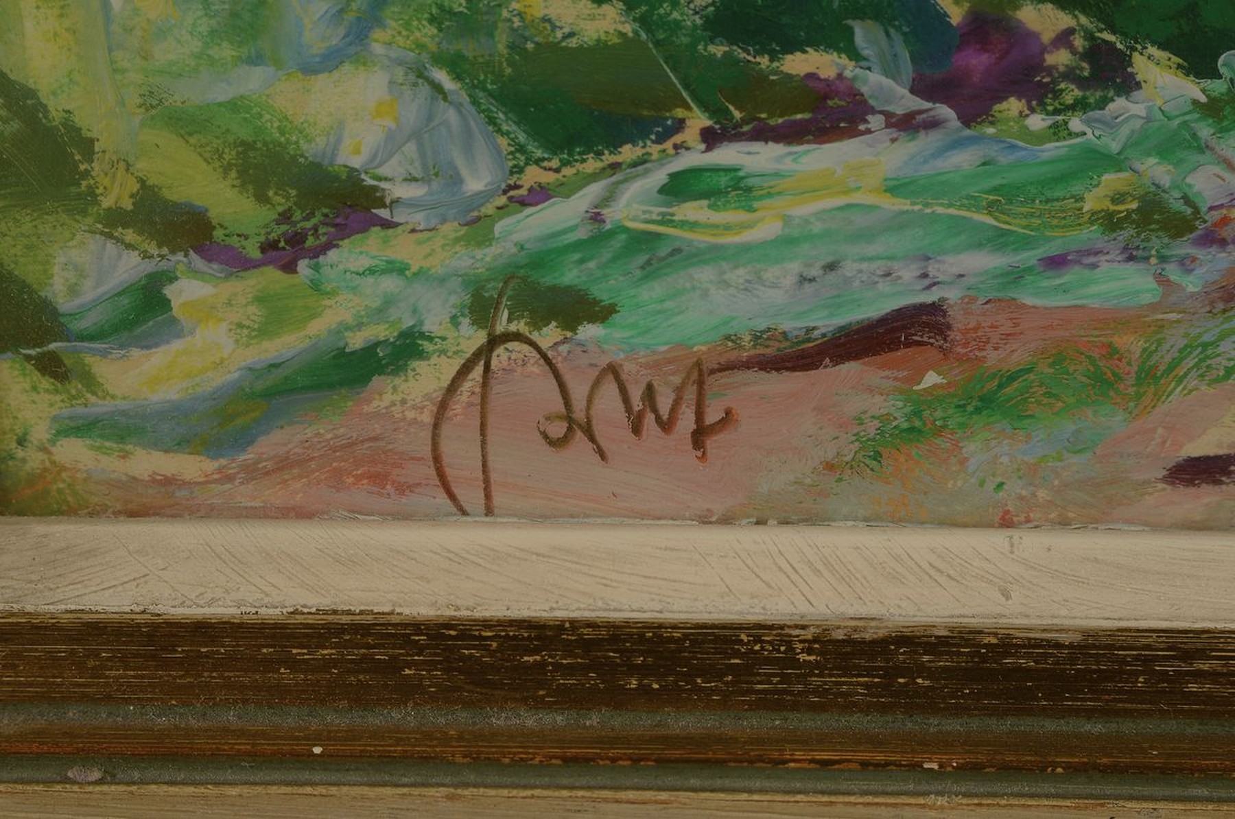 Detail a: Karl Graf, 1902-1986 Speyer, Blick auf Trifels, Anebos und Münz, im Vordergrund Bauer und Ochsenfuhrwerk, Öl/Malkarton, links unten signiert, ca. ...