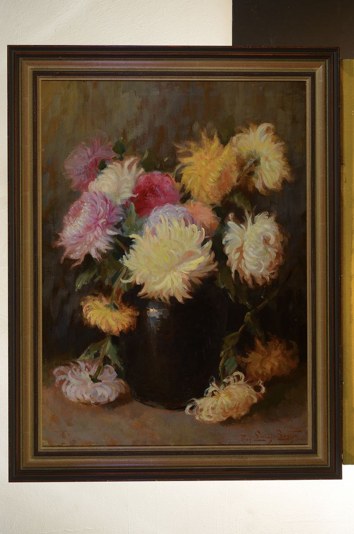 Detail k: Prof. Luigi Losito, 1905 Bari - 1992 Berlin, Blumenstillleben, Öl/Malkarton, re. unten signiert, ca. 72 x 50 cm, Rahmen