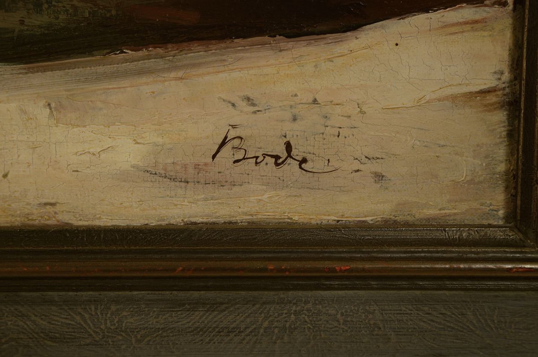 Detail a: Adolf Bode, 1904 Offenbach - 1970, Studium bei Richard Throll und Ludwig Enders, hier: "Frankfurt im Winter", Panorama von Frankfurt am ...