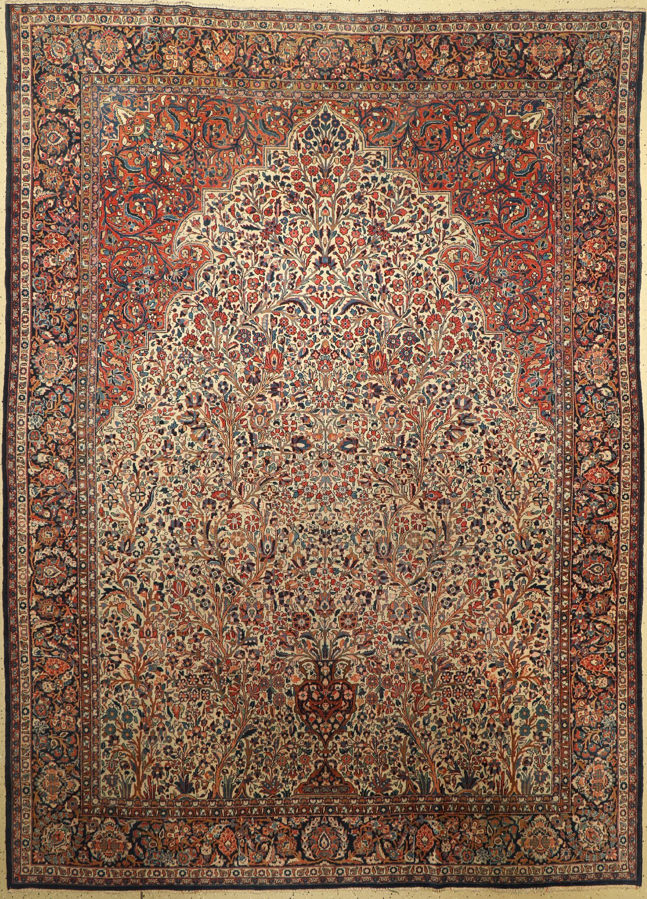 Keschan antik, Persien, um 1910/1920, Wolleauf Baumwolle, ca. 324 x 237 cm, EHZ: 3