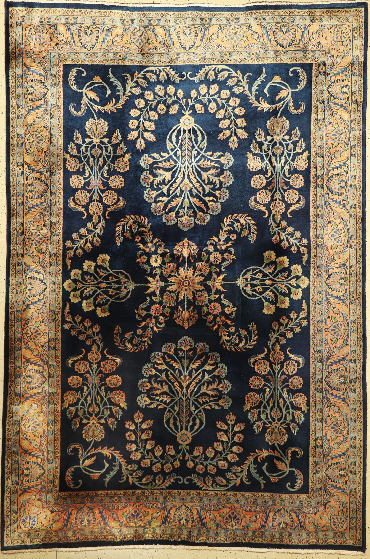 Sarogh Mohadjeran fein, Indien, ca. 30 Jahre, Korkwolle, ca. 291 x 195 cm, EHZ: 2