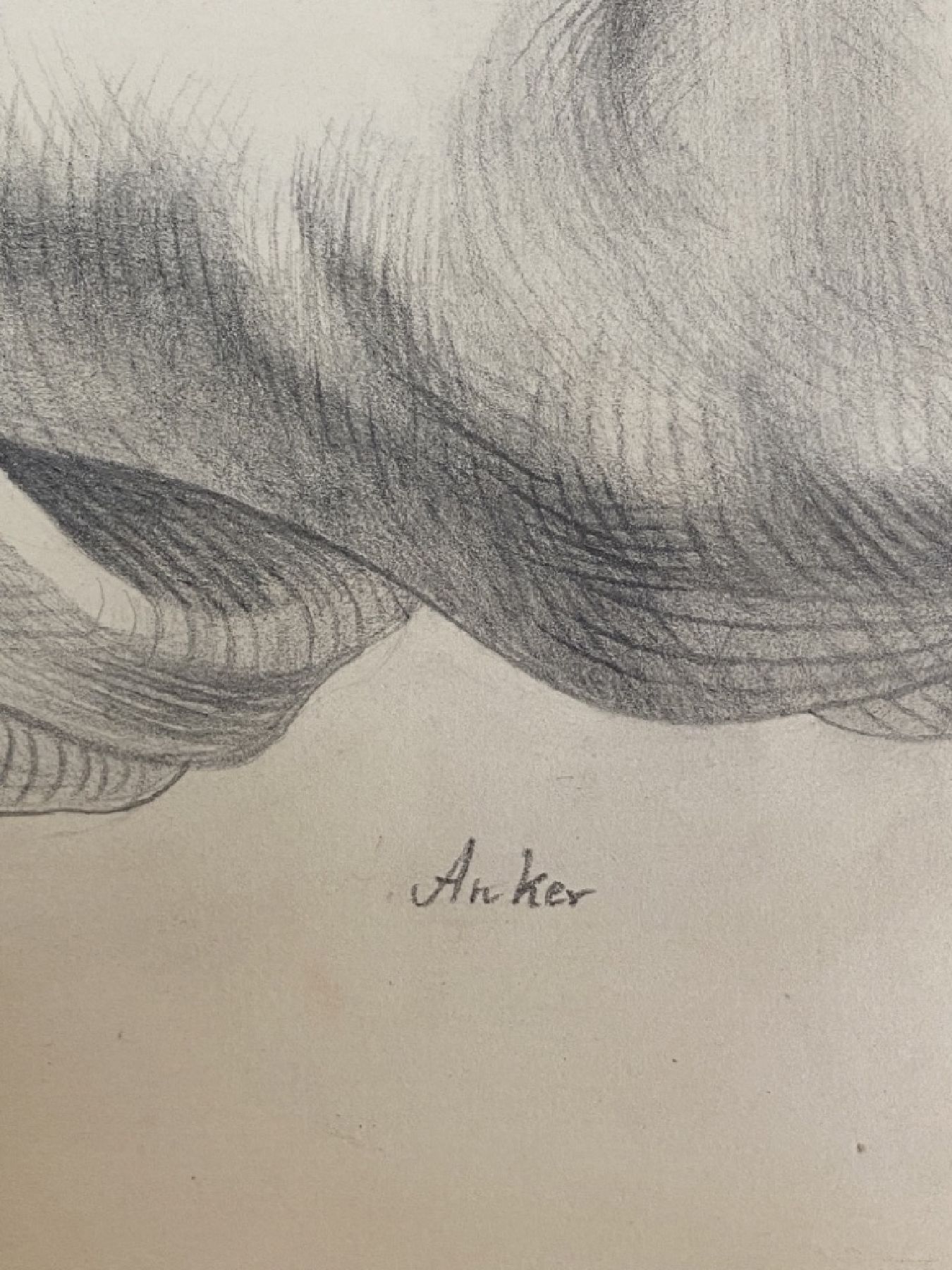 Detail a: Albert Anker, 1831 Ins - 1910, Studie einer Hand mit Stock, signiert Anker, ca. 20 x 31 cm