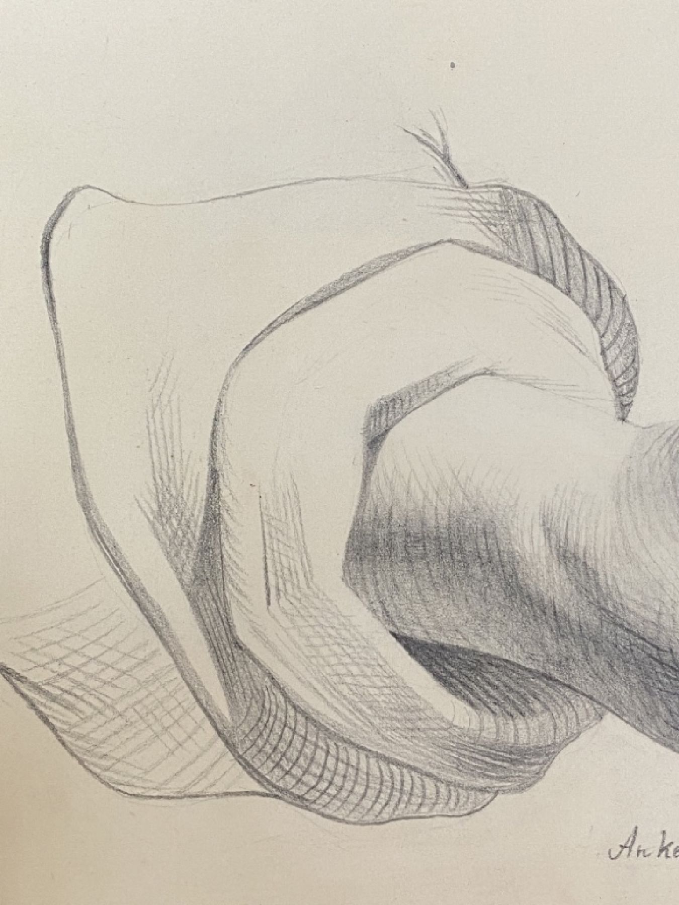 Detail c: Albert Anker, 1831 Ins - 1910, Studie einer Hand mit Stock, signiert Anker, ca. 20 x 31 cm