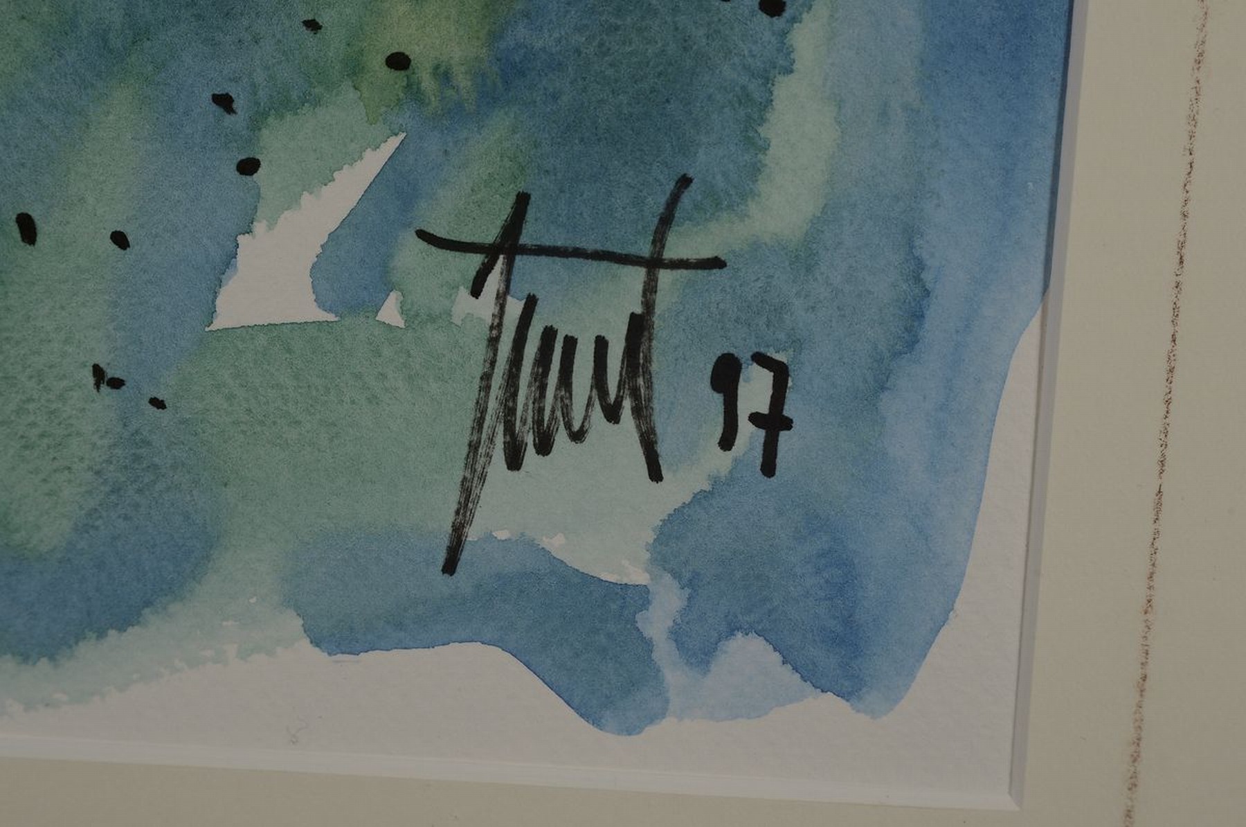 Detail e: Günther Zeuner, 1923 Dresden - 2011 Speyer, Liebespaar, Aquarell/Papier, re. u. signiert und dat. 97, PP., ca. 45 x 33 cm