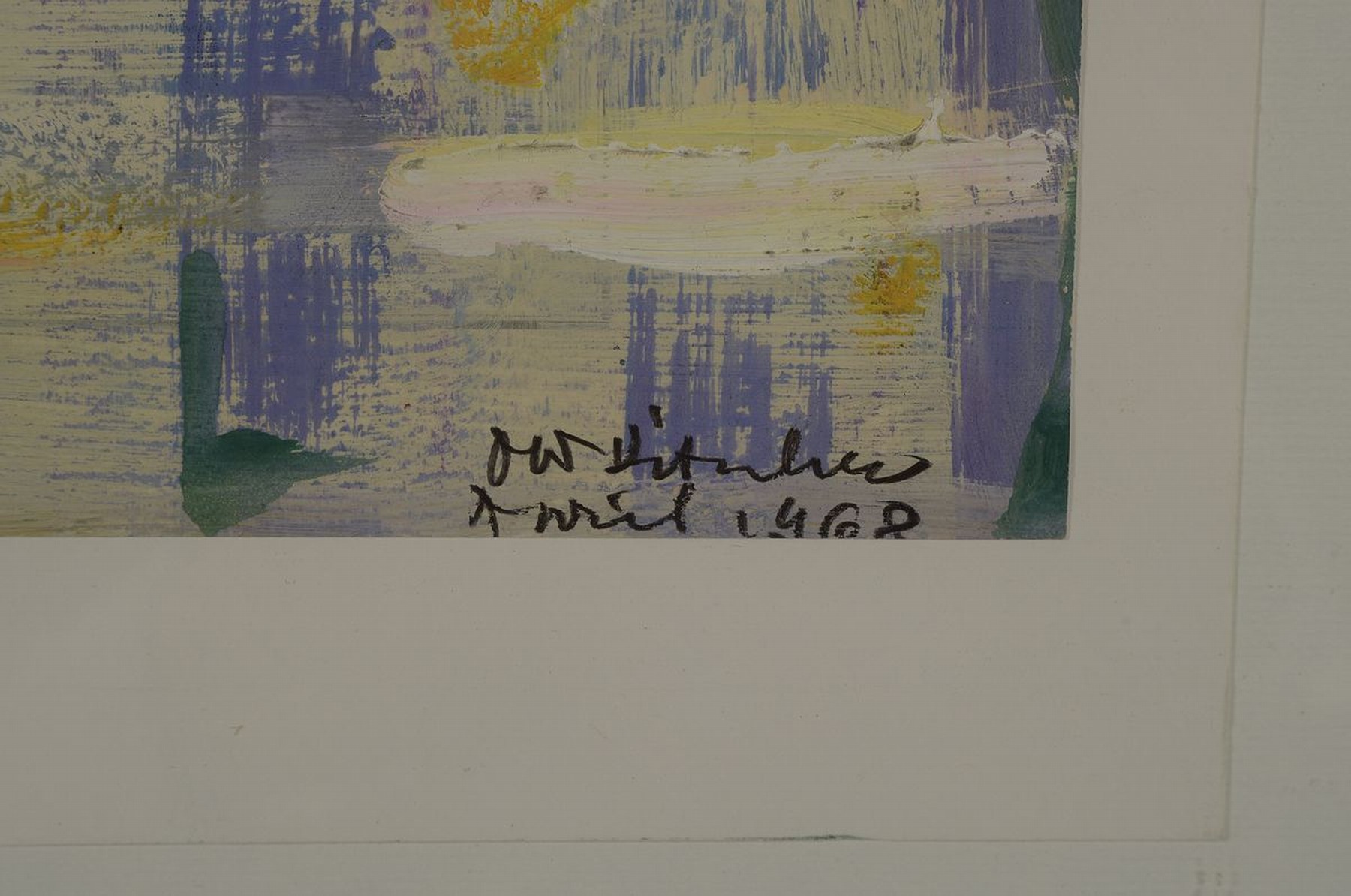 Detail e: Otto Ditscher, 1904 Neuhofen - 1987,, abstrakte Komposition , Mischtechnik/Papier, signiert und dat. 1968, ca. 20.5 x 29 cm, unter Glas, Rahmen