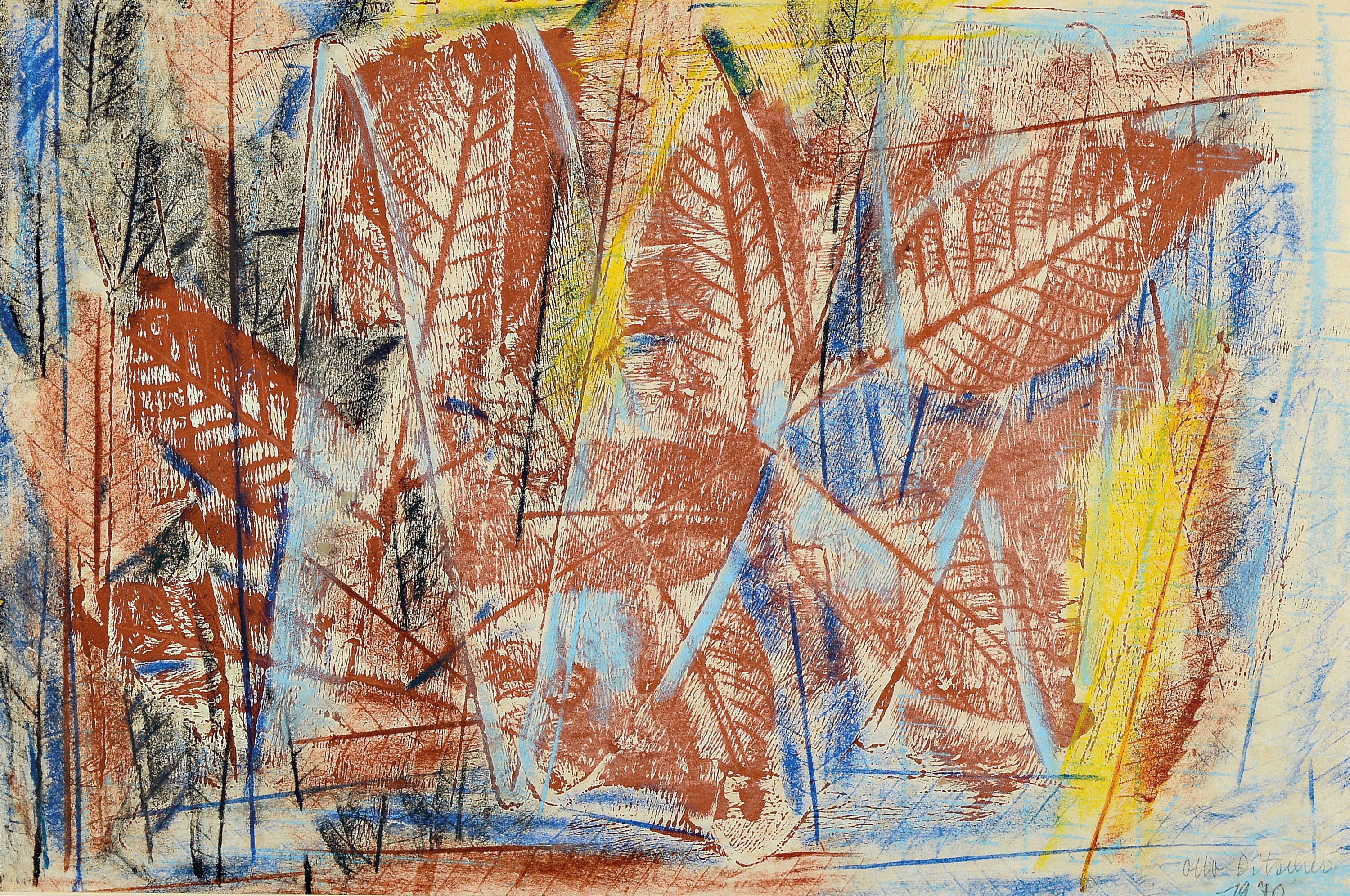 Otto Ditscher 1904 Neuhofen - 1987, Buntstift/Papier, signiert, Blätter, re. u. signiert und dat. 1970, 38.5 x 58 cm unter Glas, Rahmen