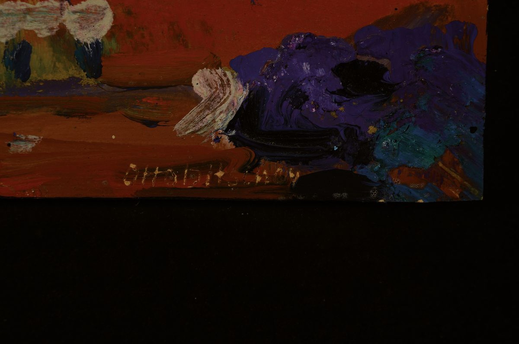 Detail g: Otto Ditscher 1904 Neuhofen - 1987, Öl/Holz, abstrakte Komposition, re. unten signiert, 18.5 x 28 cm, auf schwarzer Platte montiert, ca. 34 x 40 cm