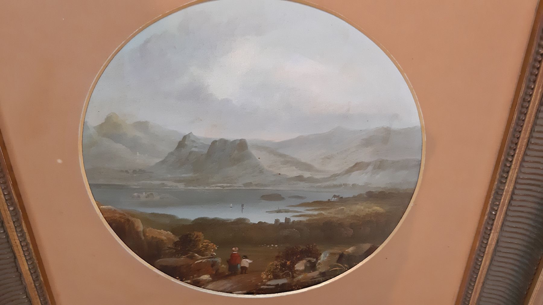 Detail a: Englischer Landschaftsmaler, Mitte 19. Jh., Öl/Leinwand, zwei Pendants: Ansichten von Wales, 1x bez. near Lynn, im oval, Rahmen, ca. ...