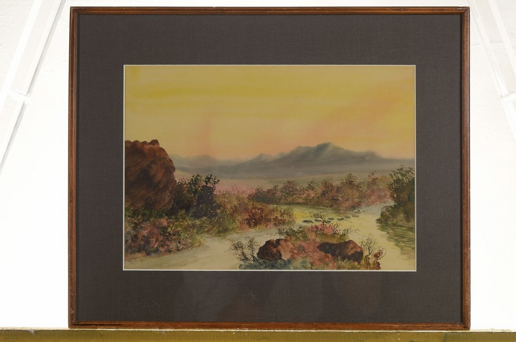 Detail k: Arland A. Ussher, Maler des 19./20. Jh., Aquarell, Landschaft in Irland, rechts unten sign., PP., unter Glas, ca. 21x30 cm, Rahmen ca. 33x41 cm