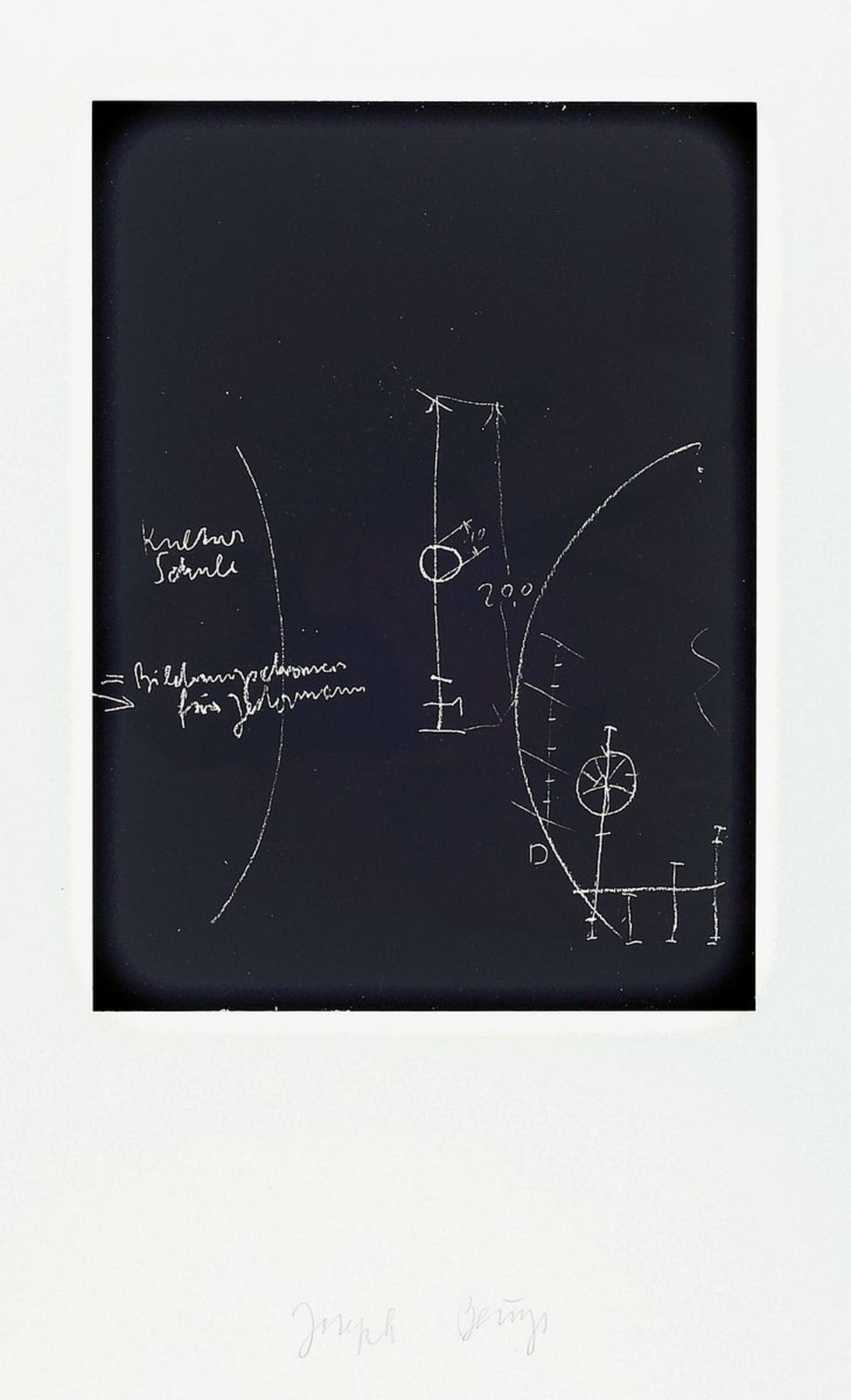 Joseph Beuys 1921 - 1986, Siebdruck auf Karton, handsigniert, aus 1980, ca. 86 x 60.7 cm, WVZ Schellmann 326-328unter Glas, Rahmen: 107 x 77 cm
