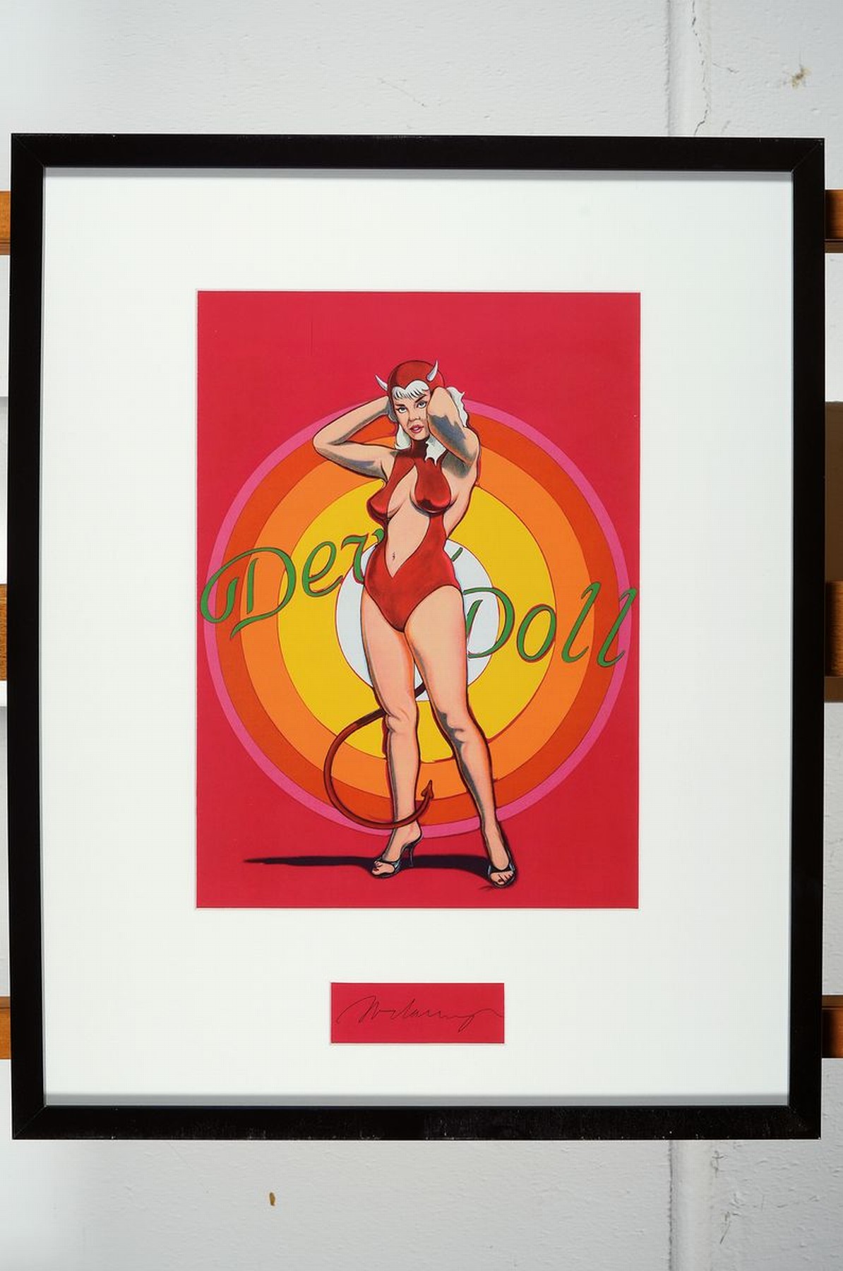 Detail k: Mel Ramos, geb. 1935, Farboffset, handsigniert,"Devil Doll", 2005, unter Glas, Rahmen ca. 52 x 42 cm gesamt