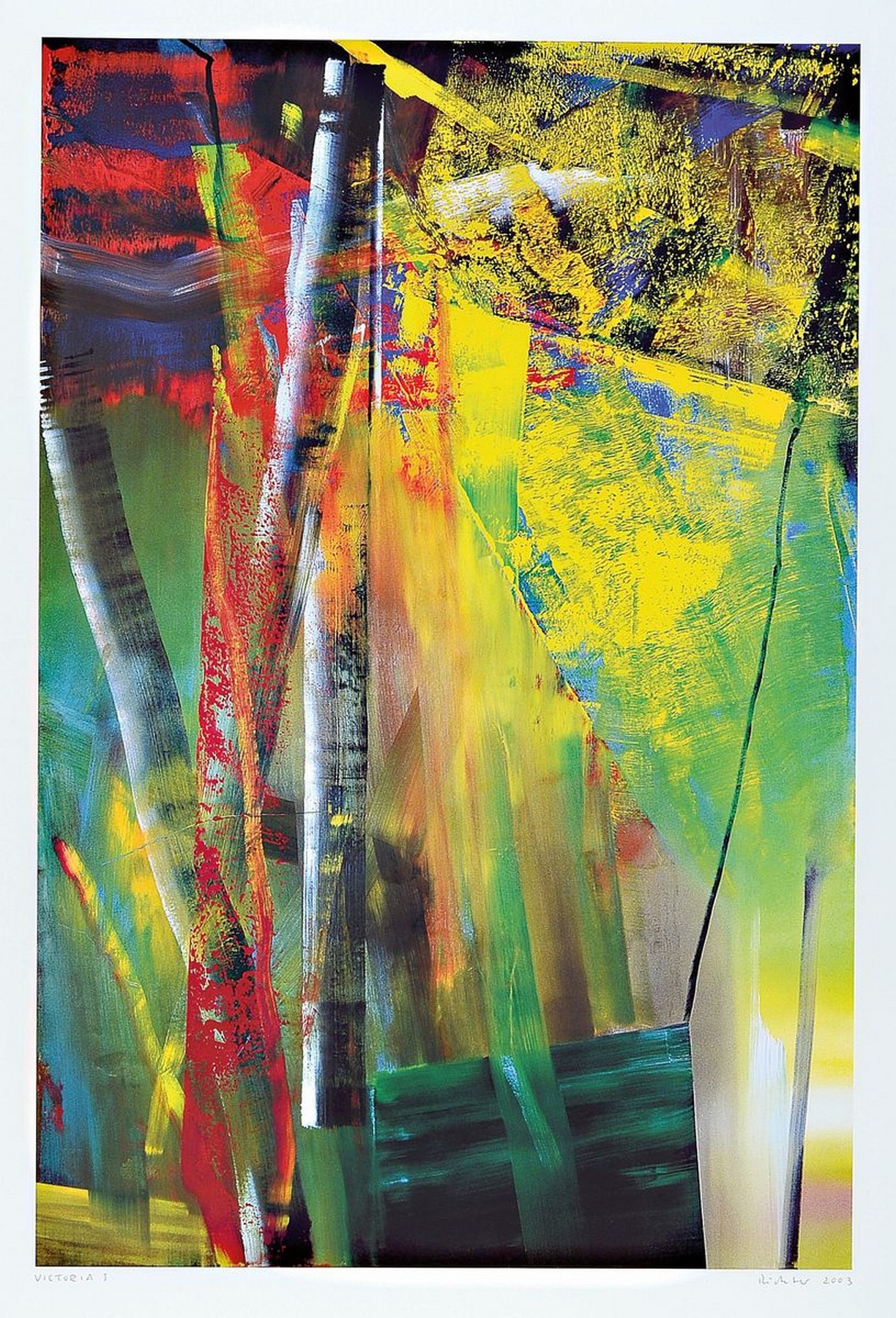Gerhard Richter, geb. 1932, Viktoria I, Farboffset auf Karton, Drucksignatur, Edition Achenbach Art Edition Düsseldorf, ca. 80 x 60 cm, unter Glas, ...