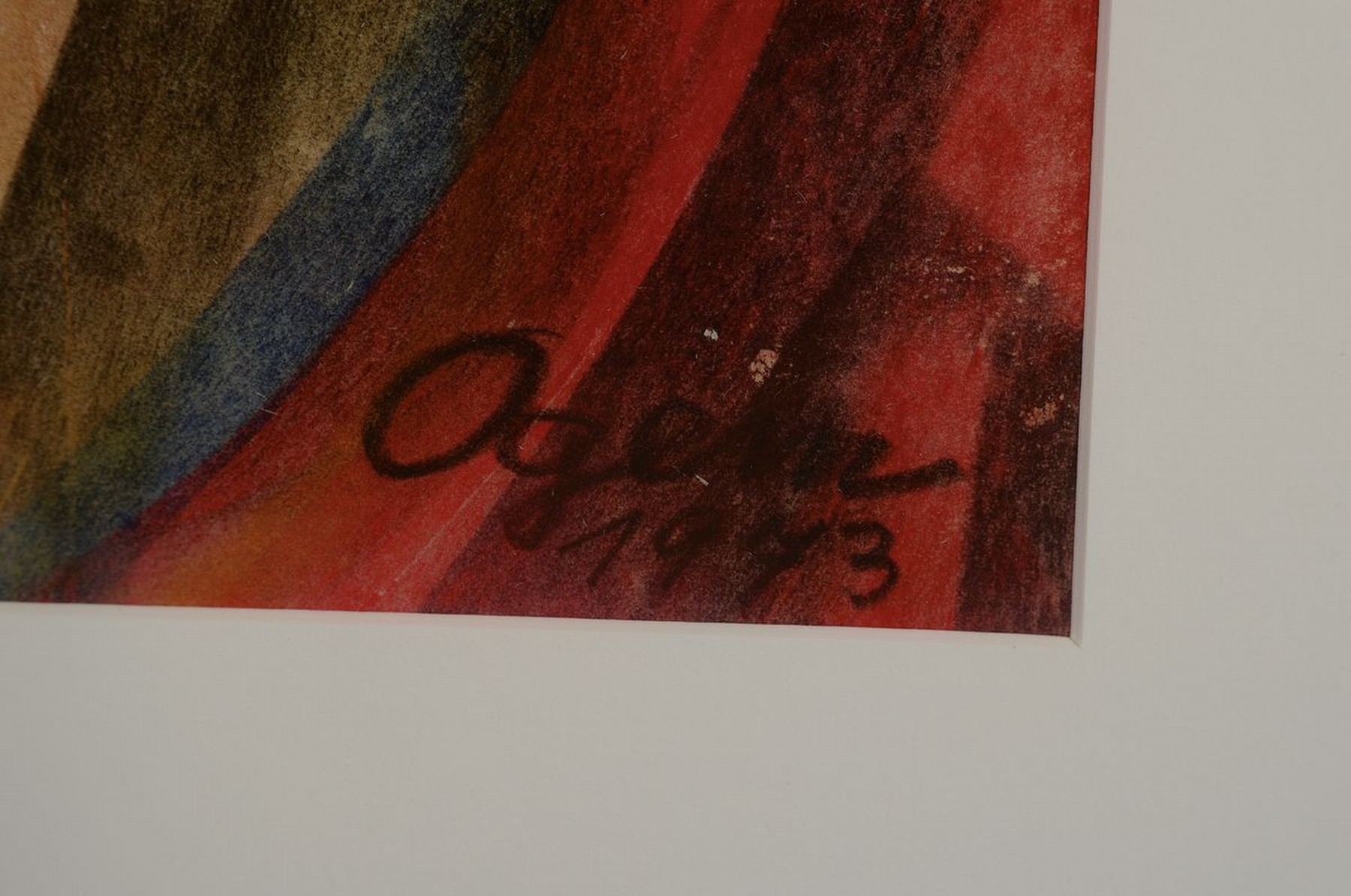 Detail a: Gertrud Ogem, 1919 - 1985, expressionistisches, Pastell/Papier, Lesende, , signiert und dat. 1973, Berliner Künstlerin, PP. ca. 39.5 x 50cm, unter ...