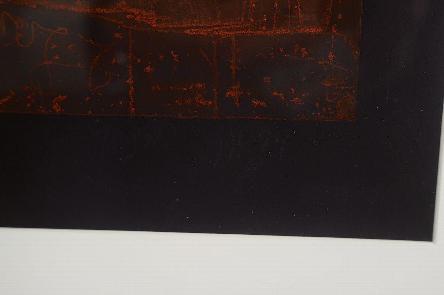Detail a: Horst Janssen, 1928 - 1995, Radierung in Rot, auf schwarzem, sehr dünnem Japanbütten, bez. "1. Zustand", handsign., Unikatcharakter, aus ...