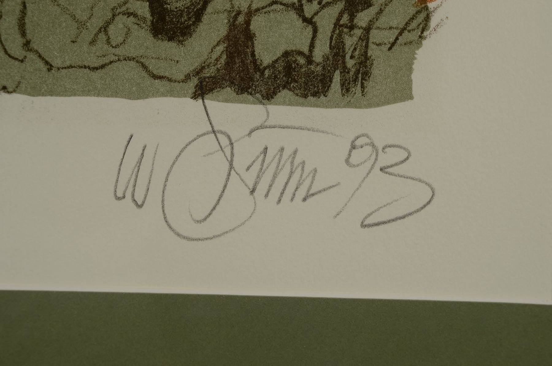 Detail e: Willi Sitte, 1921 - 2013, Lithografie auf Bütten, num. 47/58, handsigniert, Abb. ca. 64 x 45 cm, unter Glas, Rahmen: 93.5 x 63 cm