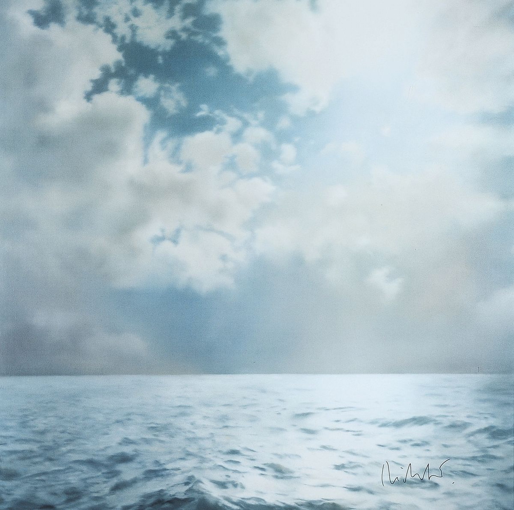 Gerhard Richter, geb. 1932, "Seestück", handsign., Hrsg. Achenbach Art Edition 1991, Farboffset auf dünnem Karton, der untere Schriftteil ...