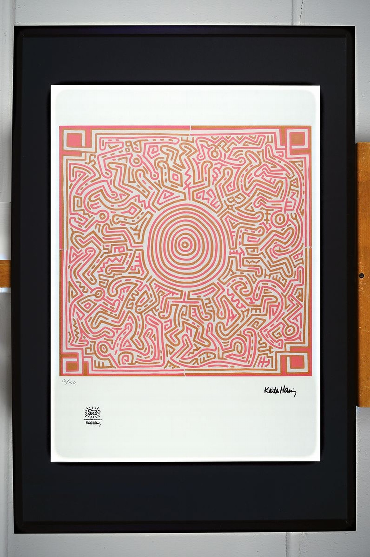 Detail k: Keith Haring,1958-1990, Farblithographie auf Velin, num. 15/150, drucksigniert, mit Estate Stempel, dat. 1989, ca. 70 x 50 cm, Rahmen ca. 93 x 63 cm