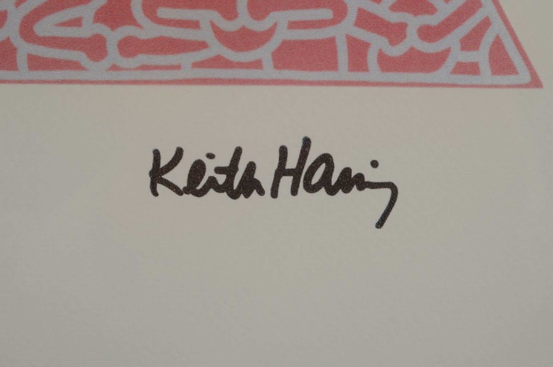 Detail a: Keith Haring,1958-1990, Farblithographie auf Velin, num. 56/150, drucksigniert, mit Estate Stempel, ca. 70 x 50 cm, Rahmen ca. 93 x 63 cm