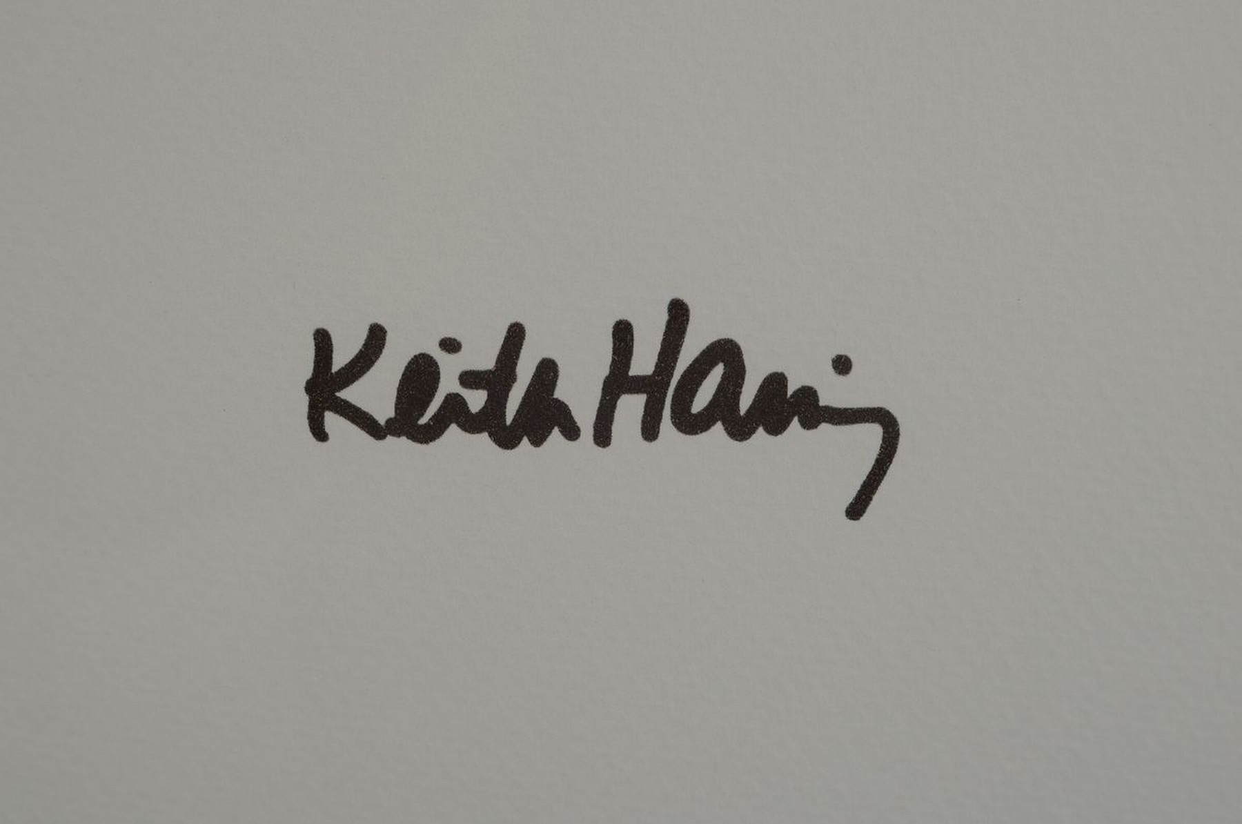 Detail a: Keith Haring, 1958 - 1990, Farblithographie auf Velin, num. 121/150, drucksigniert, mit Estate Stempel, ca. 70 x 50 cm, Rahmen ca. 93 x 63 cm
