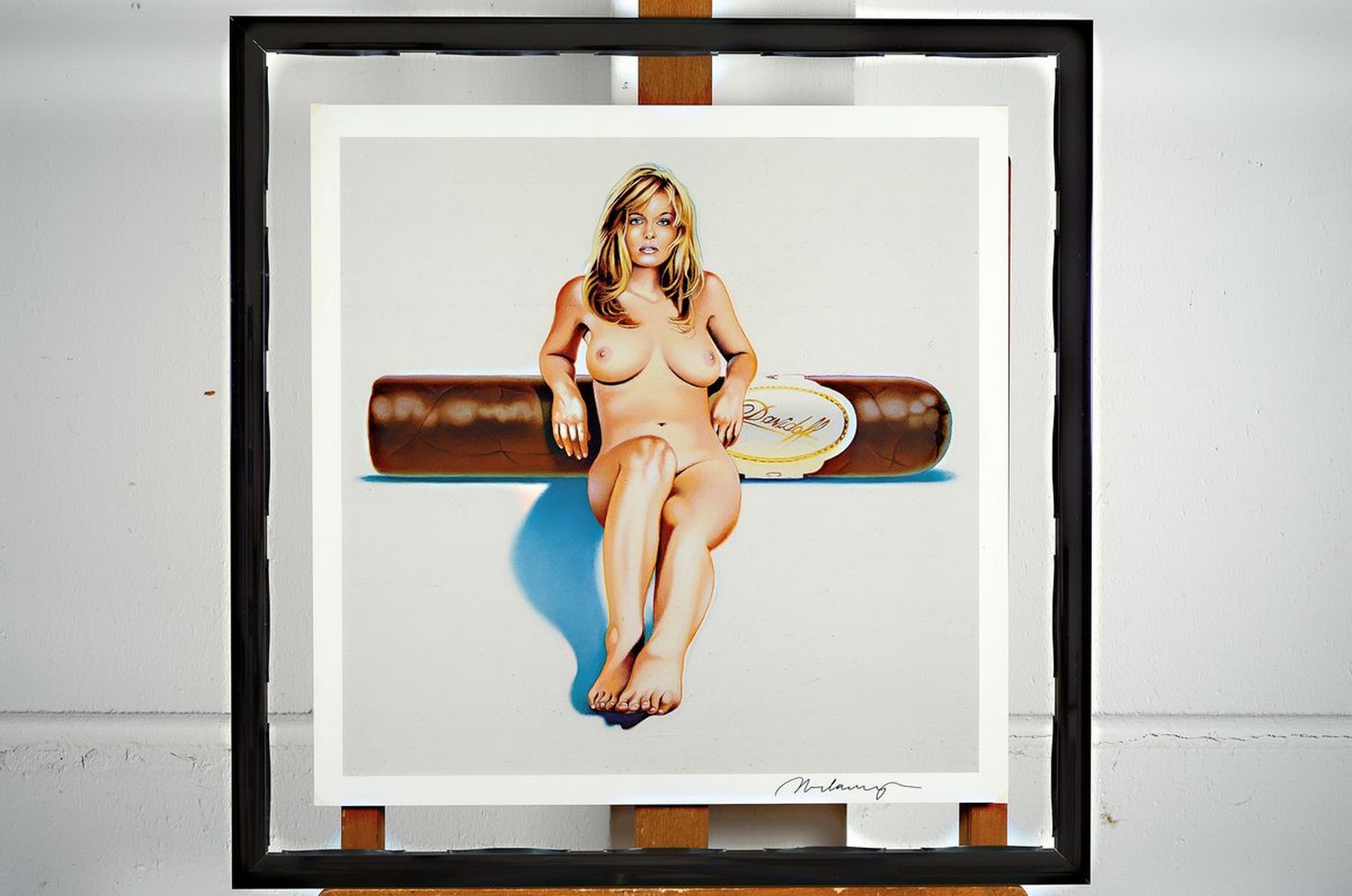Detail k: Mel Ramos, 1935-2018, "Have-a-Havana, Offsetlitho von 2003, handsign., zwischen doppeltem Plexiglas gerahmt, Motiv ca. 48x48, gesamt ca. 61x60 cm