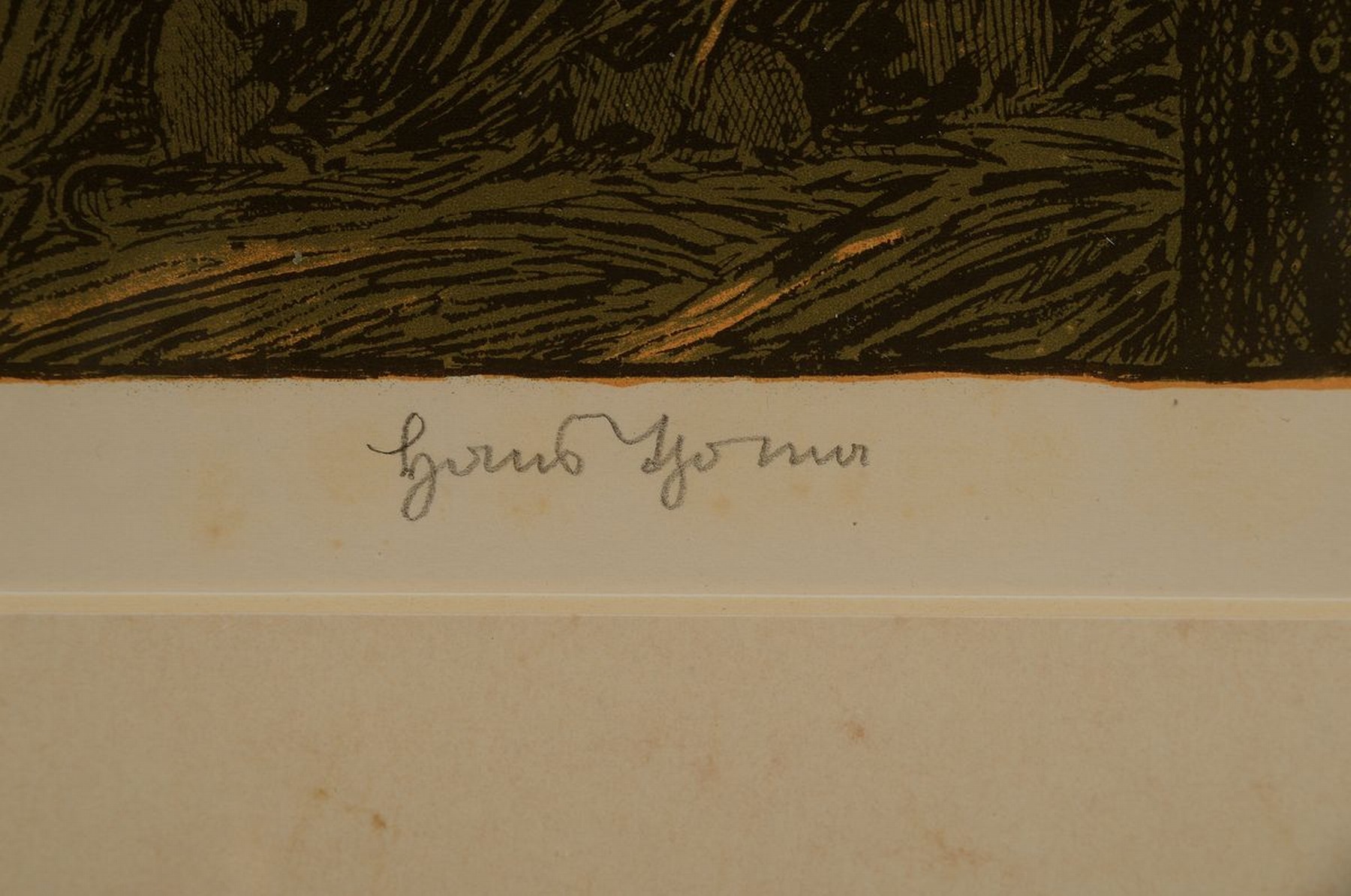 Detail c: Hans Thoma, 1839 - 1924, Maria mit Jesuskind, 1903, in der Platte monogrammiert und dat., handsigniert, Blattmaß 49.5 x 36.5 cm, Rahmen: ca. 74x 54 ...