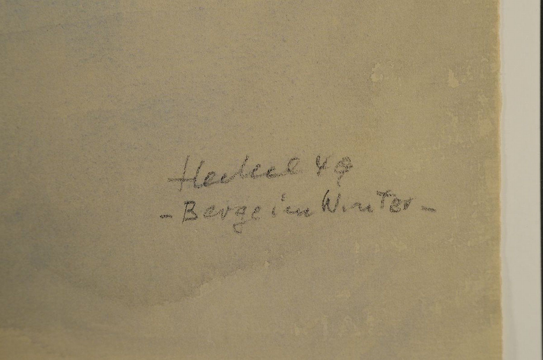 Detail a: Erich Heckel, 1883 - 1970, "Berge im Winter", Aquarell/Bleistift auf Papier, Blattgr. 48.6 x 63 cm, re. u. handsigniert und dat. (19)49, ...