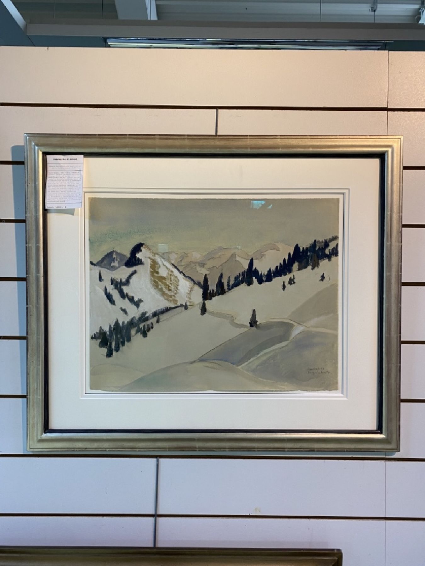 Detail b: Erich Heckel, 1883 - 1970, "Berge im Winter", Aquarell/Bleistift auf Papier, Blattgr. 48.6 x 63 cm, re. u. handsigniert und dat. (19)49, ...