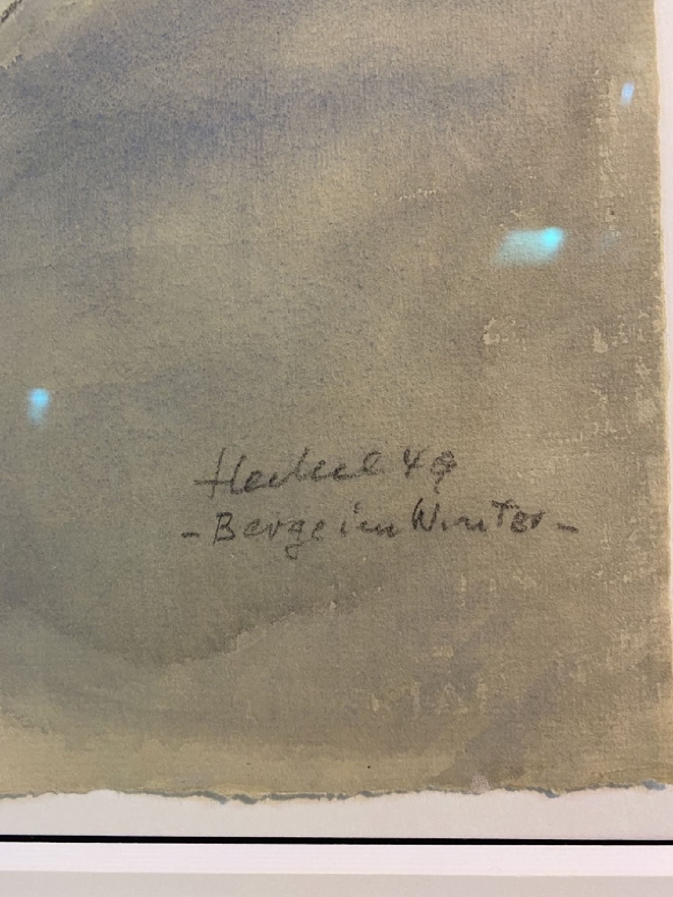 Detail c: Erich Heckel, 1883 - 1970, "Berge im Winter", Aquarell/Bleistift auf Papier, Blattgr. 48.6 x 63 cm, re. u. handsigniert und dat. (19)49, ...