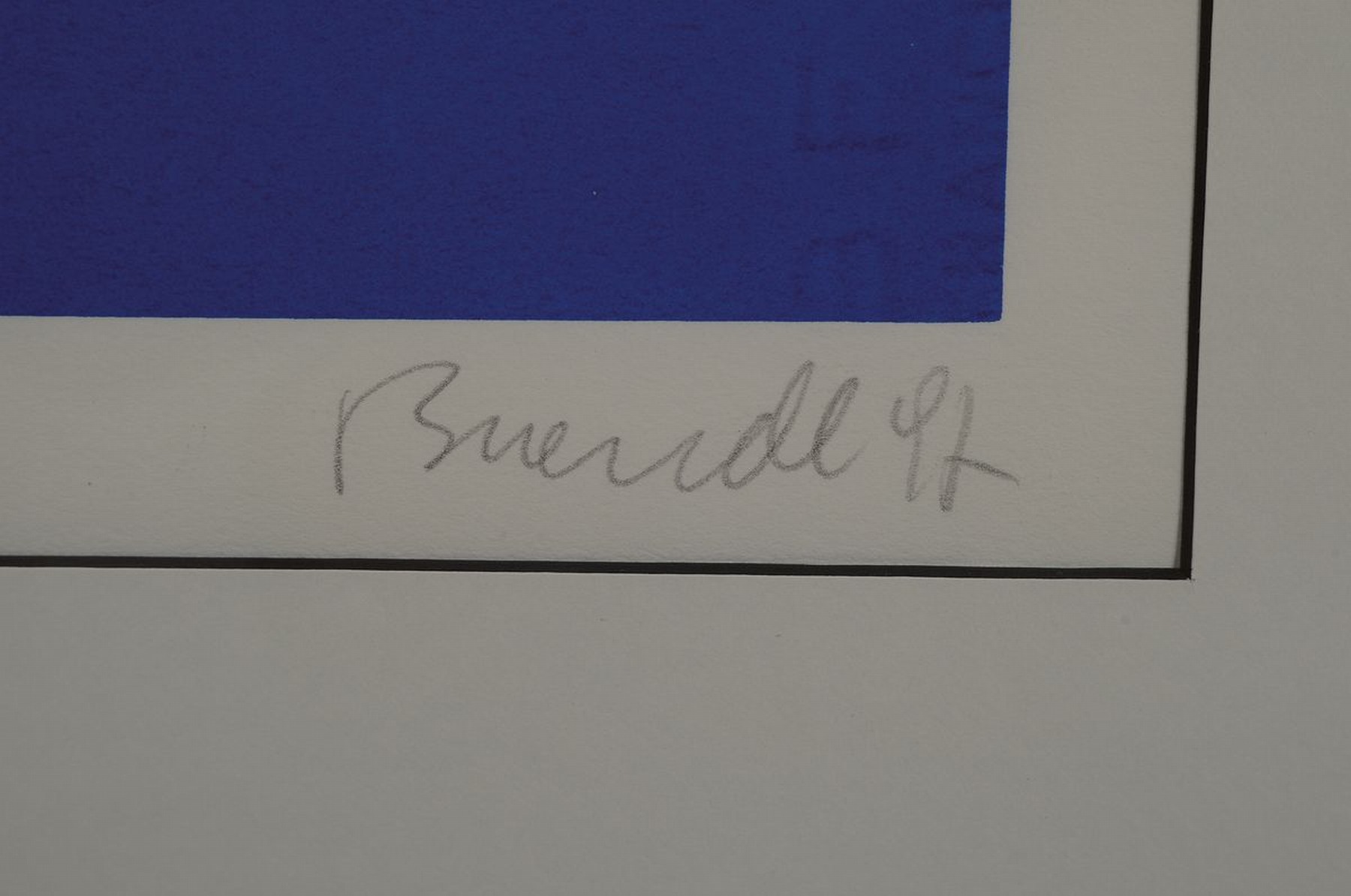 Detail l: Herbert Brandl, geb. 1959, zeitgenössischer österreichischer Künstler, Siebdruck auf BFK-Rives-Bütten, "Die Pflicht des Einsamen", ...