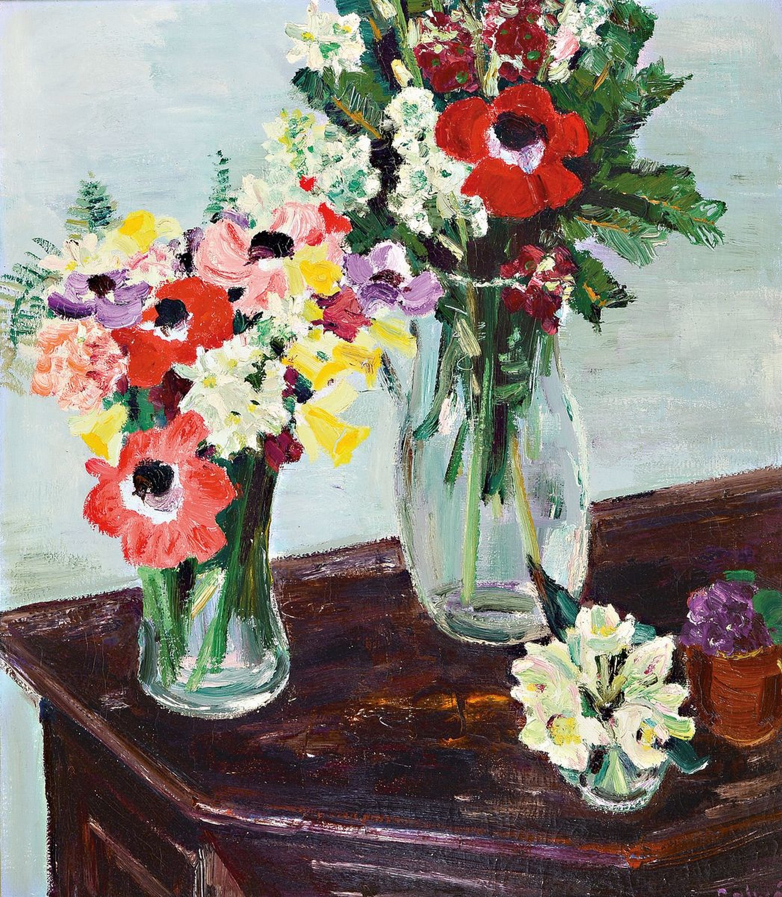 Arnold Balwe, 1898 Dresden-1983 Feldwies/ Chiemsee, "Frühlingsblumen", Öl/Lwd, re. unten sign., R. gesamt ca. 88x78 cm