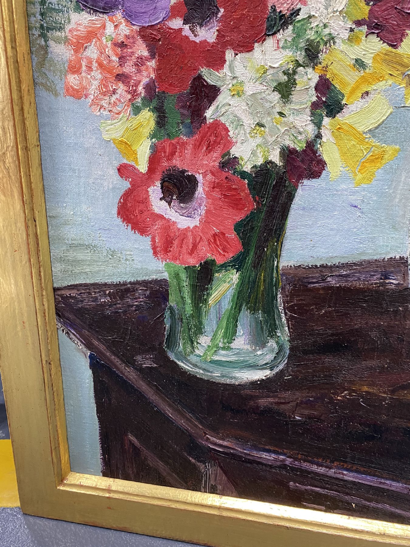 Detail d: Arnold Balwe, 1898 Dresden-1983 Feldwies/ Chiemsee, "Frühlingsblumen", Öl/Lwd, re. unten sign., R. gesamt ca. 88x78 cm