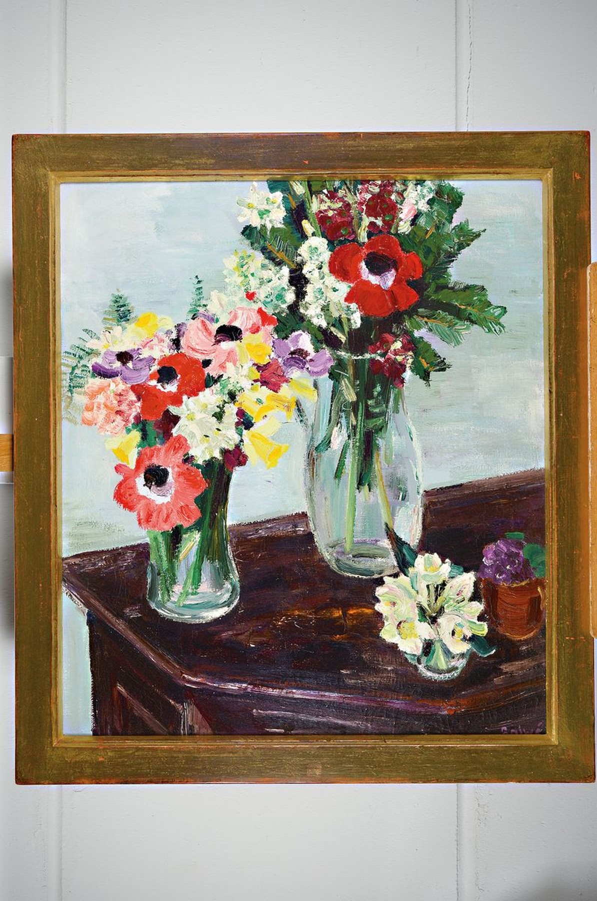 Detail k: Arnold Balwe, 1898 Dresden-1983 Feldwies/ Chiemsee, "Frühlingsblumen", Öl/Lwd, re. unten sign., R. gesamt ca. 88x78 cm