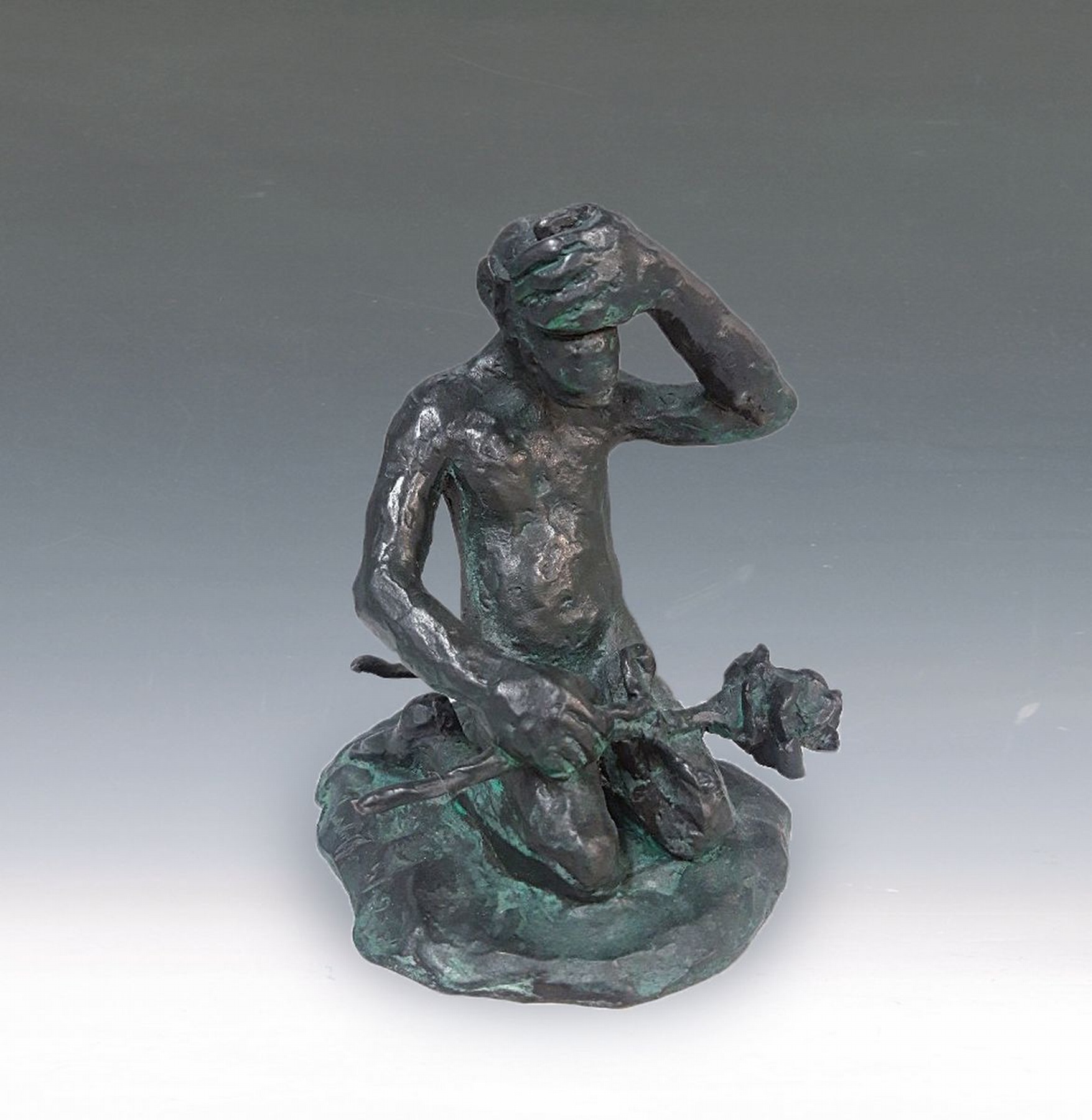 Jörg Immendorff, 1945-2007, Skulptur, Affe mit Rose, Auflage 12, sign., num. 5/12, mit Stempel Schmäke, ca. 14x13 cm