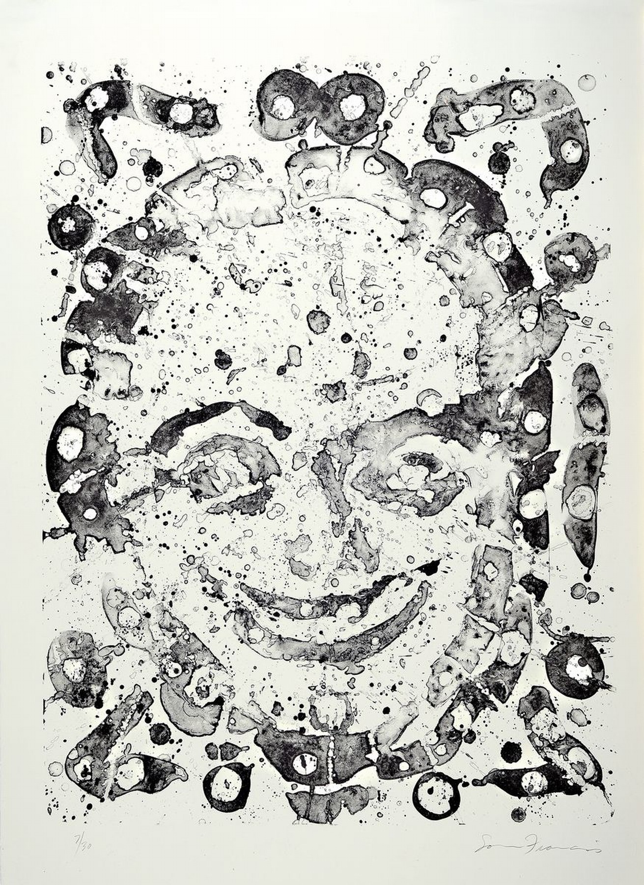 Sam Francis,1923-1994, Selbstporträt/Self Portrait ( A-50/SF 51), handsigniert und num. 1/30, ca.65.8 x 48.6 cm