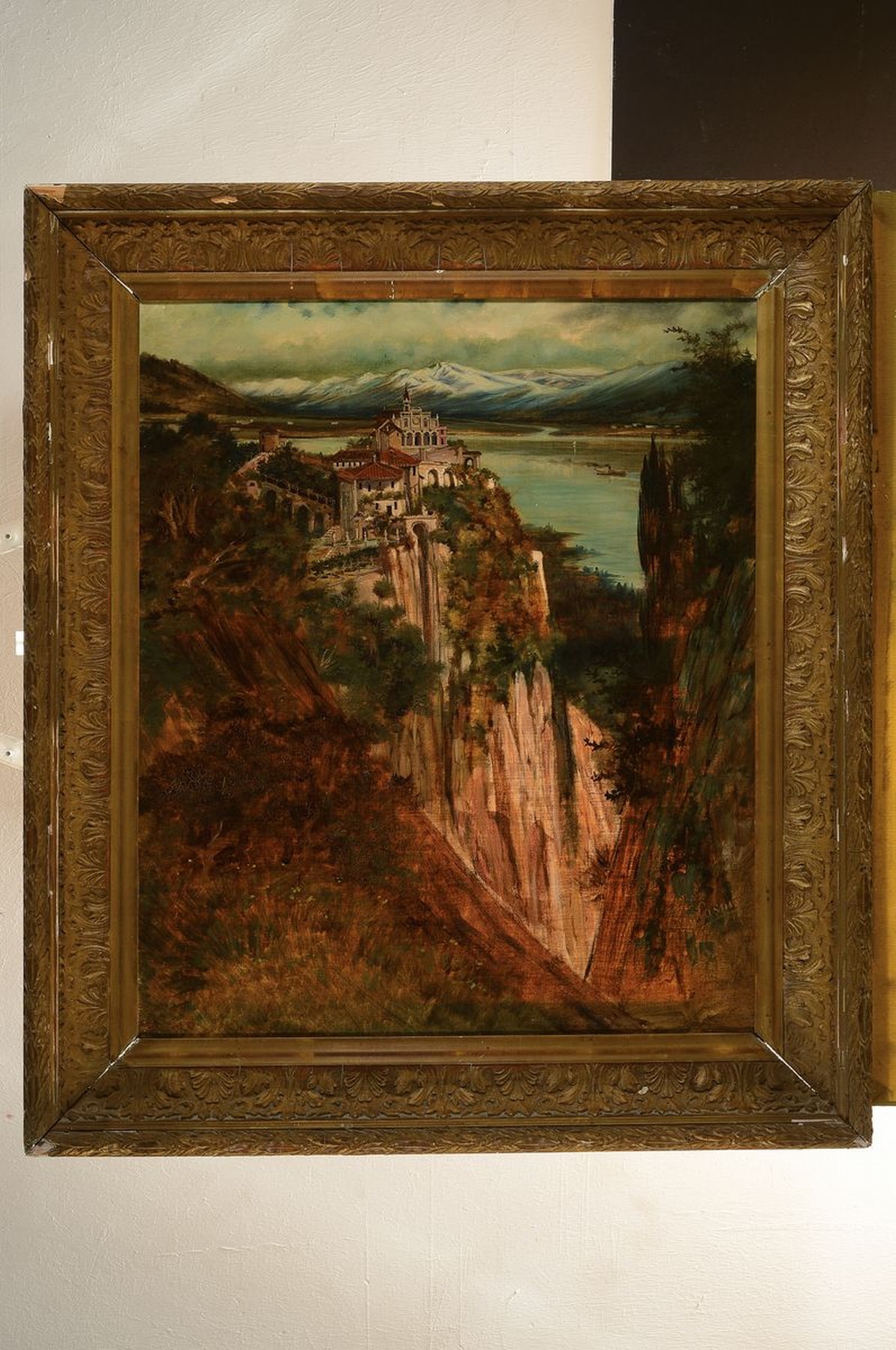 Detail k: Otto Gustav Adolf Lasius, 1866-1933 Zürich, Ansicht aus Lugano, Öl/Lwd, rechts unten signiert Otto Lasius Lugano 1927, ca. 65x55cm, R. ca. 81x71cm